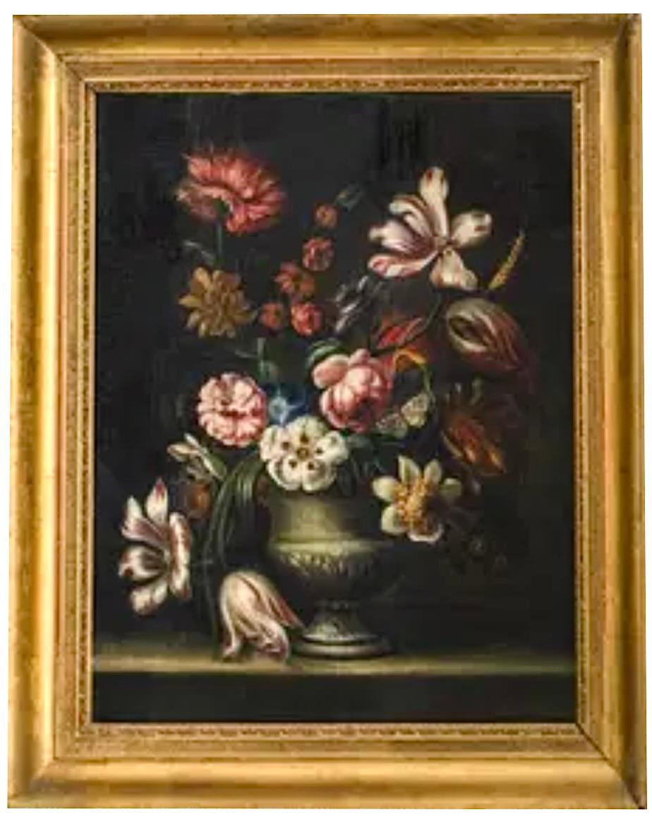 18th/19th Century Italian Floral Still Life, Oil On Canvas For Sale 1