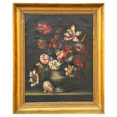 Italienisches Blumenstillleben des 18./19. Jahrhunderts, Öl auf Leinwand