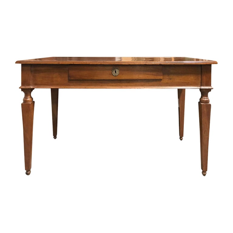 18th19th Century Italian Fruitwood Writing Table / Desk with One
