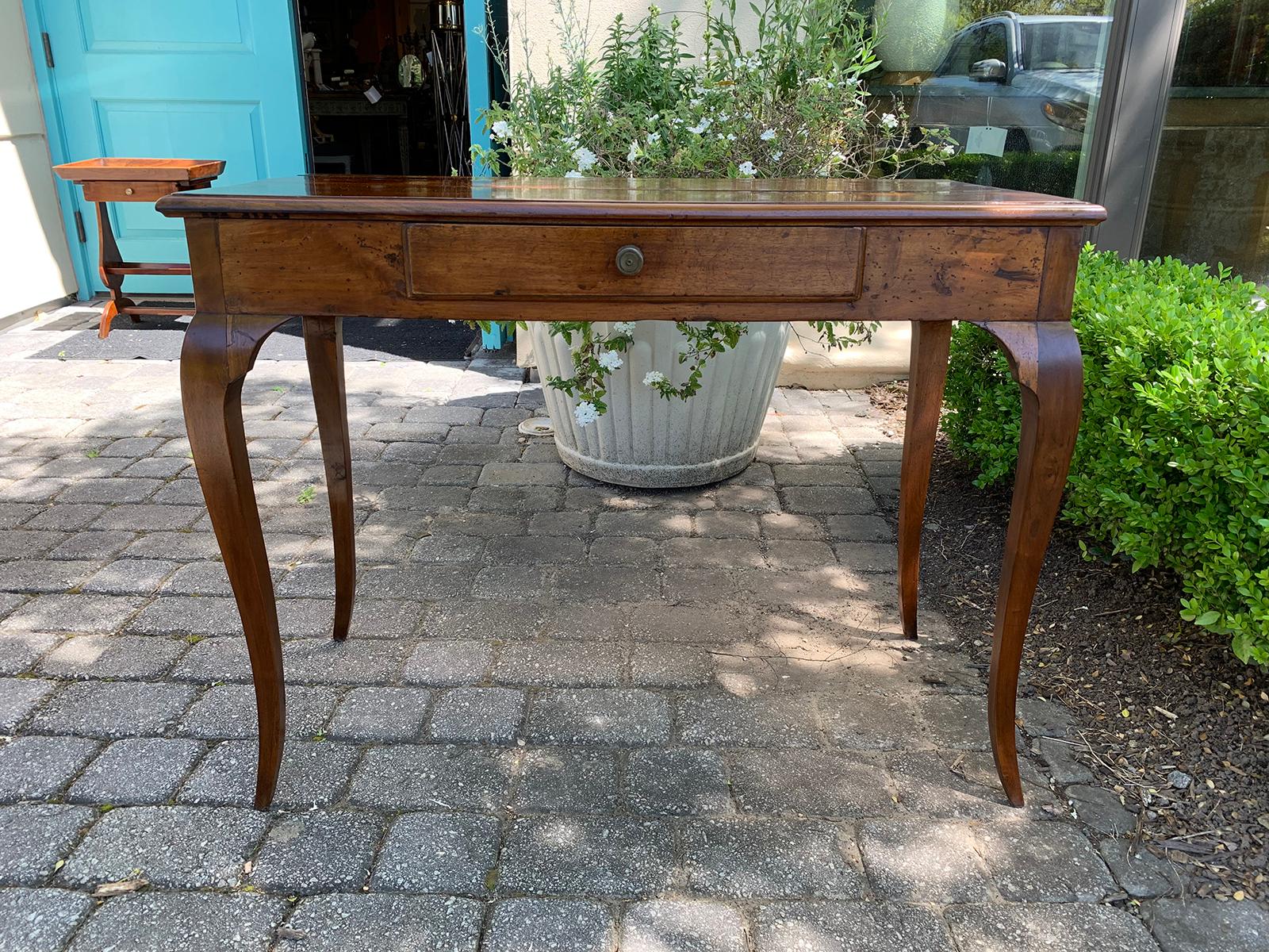 18th-19th Century Italian Fruitwood Writing Table or Desk, One Drawer 6