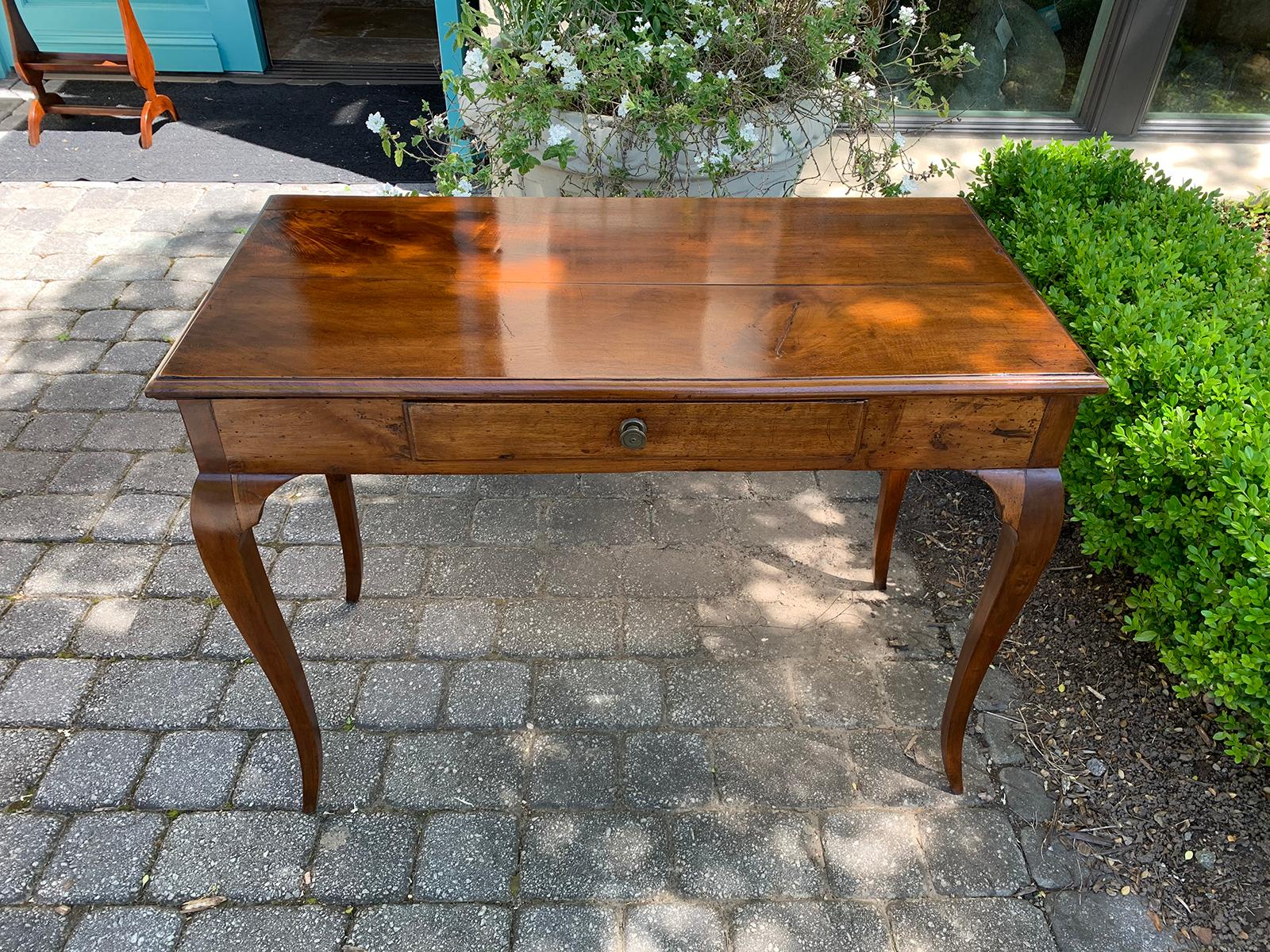 18th-19th Century Italian Fruitwood Writing Table or Desk, One Drawer 7