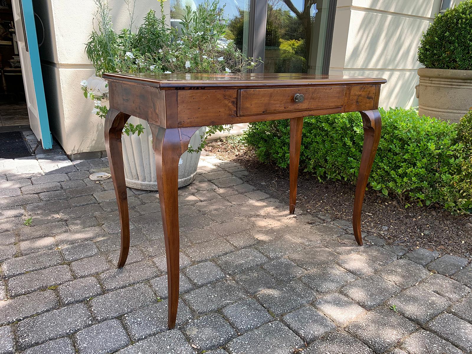 18th-19th Century Italian Fruitwood Writing Table or Desk, One Drawer 9