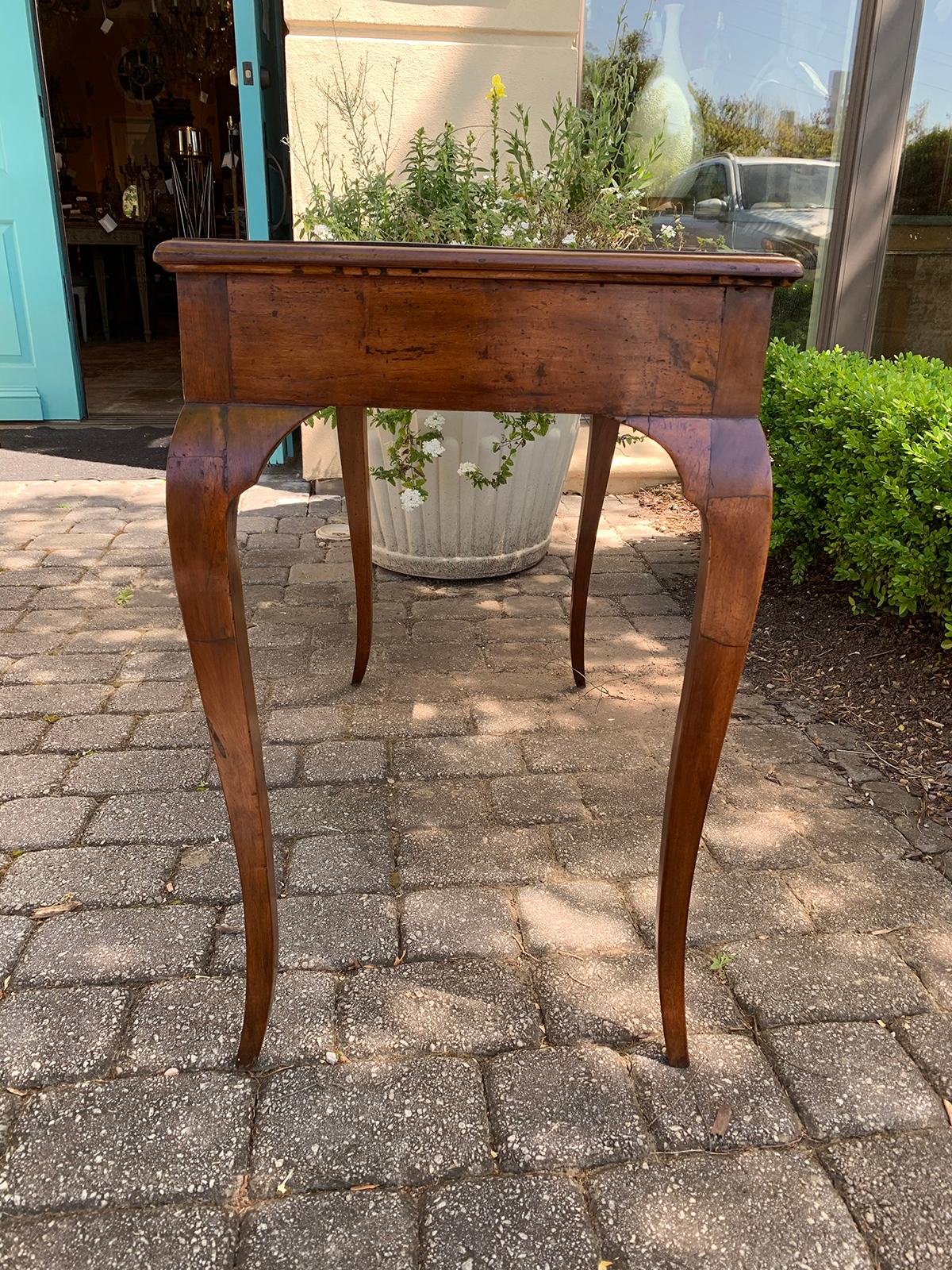 18th-19th Century Italian Fruitwood Writing Table or Desk, One Drawer 10