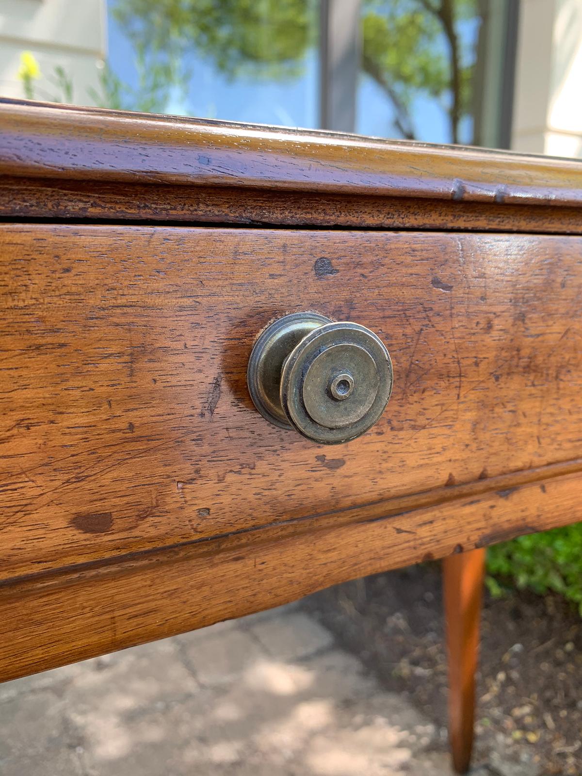 18th-19th century Italian fruitwood writing table or desk, one drawer
Measures: 37