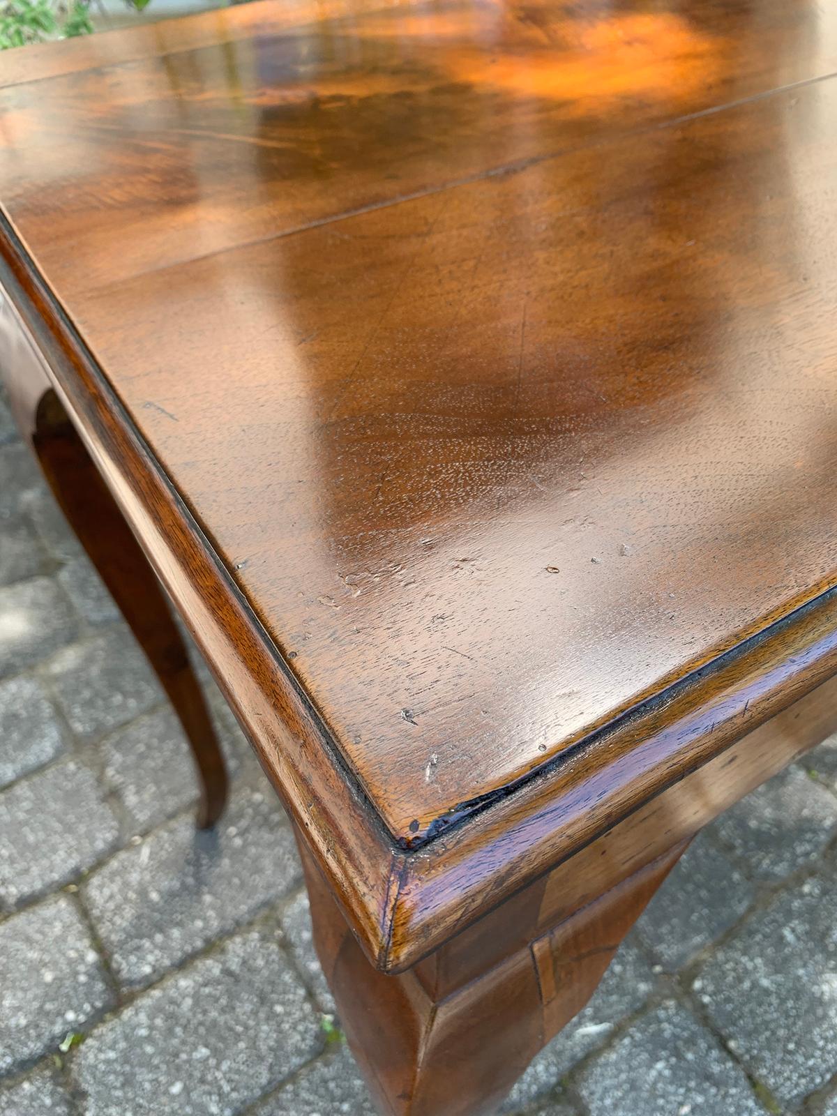 18th-19th Century Italian Fruitwood Writing Table or Desk, One Drawer 1