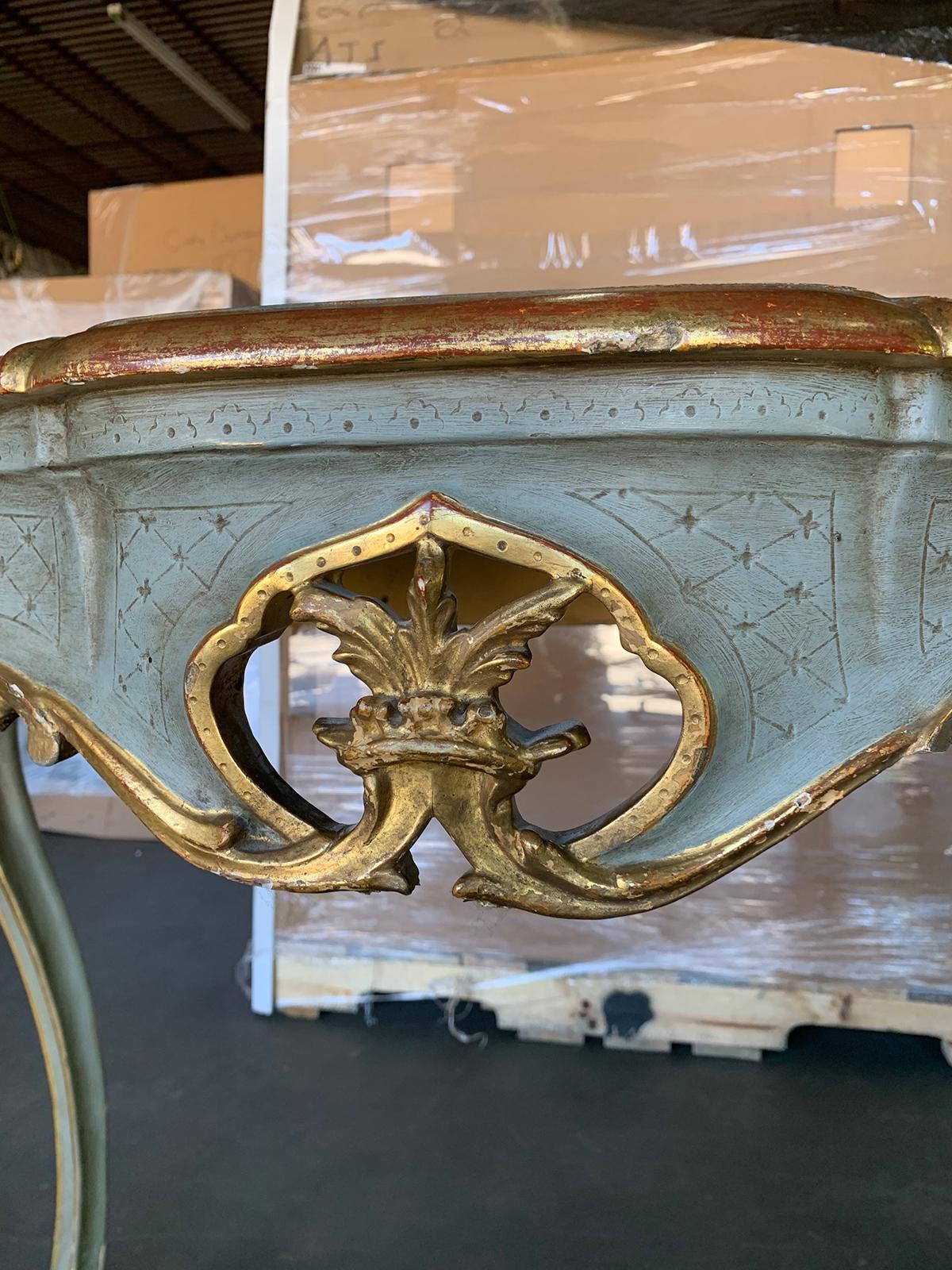 18th Century Italian Gilt and Painted Console 6