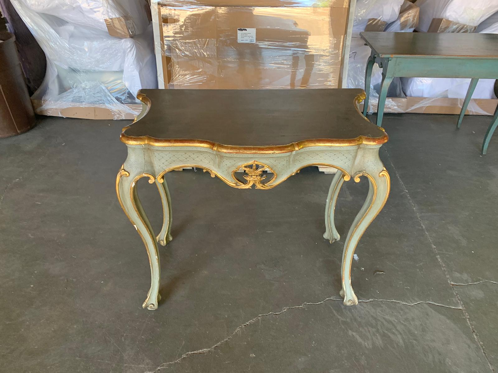 18th-19th century Italian gilt and painted console.