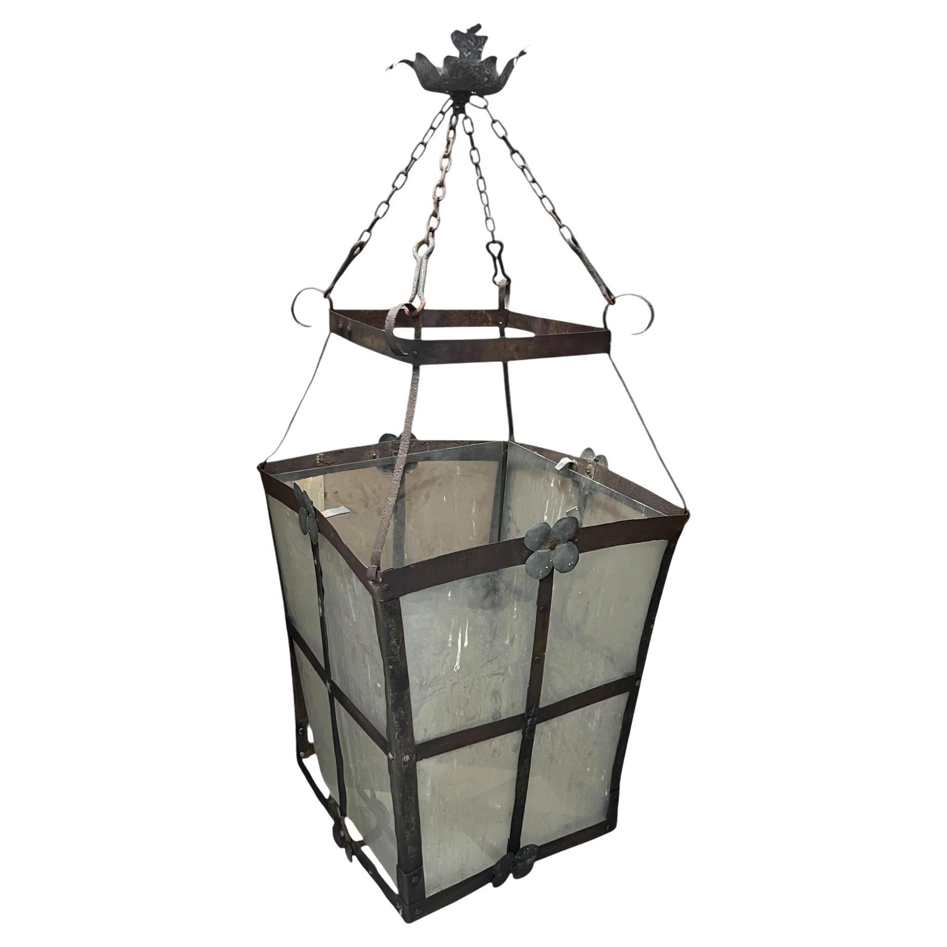 Gran farol de hierro italiano del siglo XVIII-XIX de Racconigi