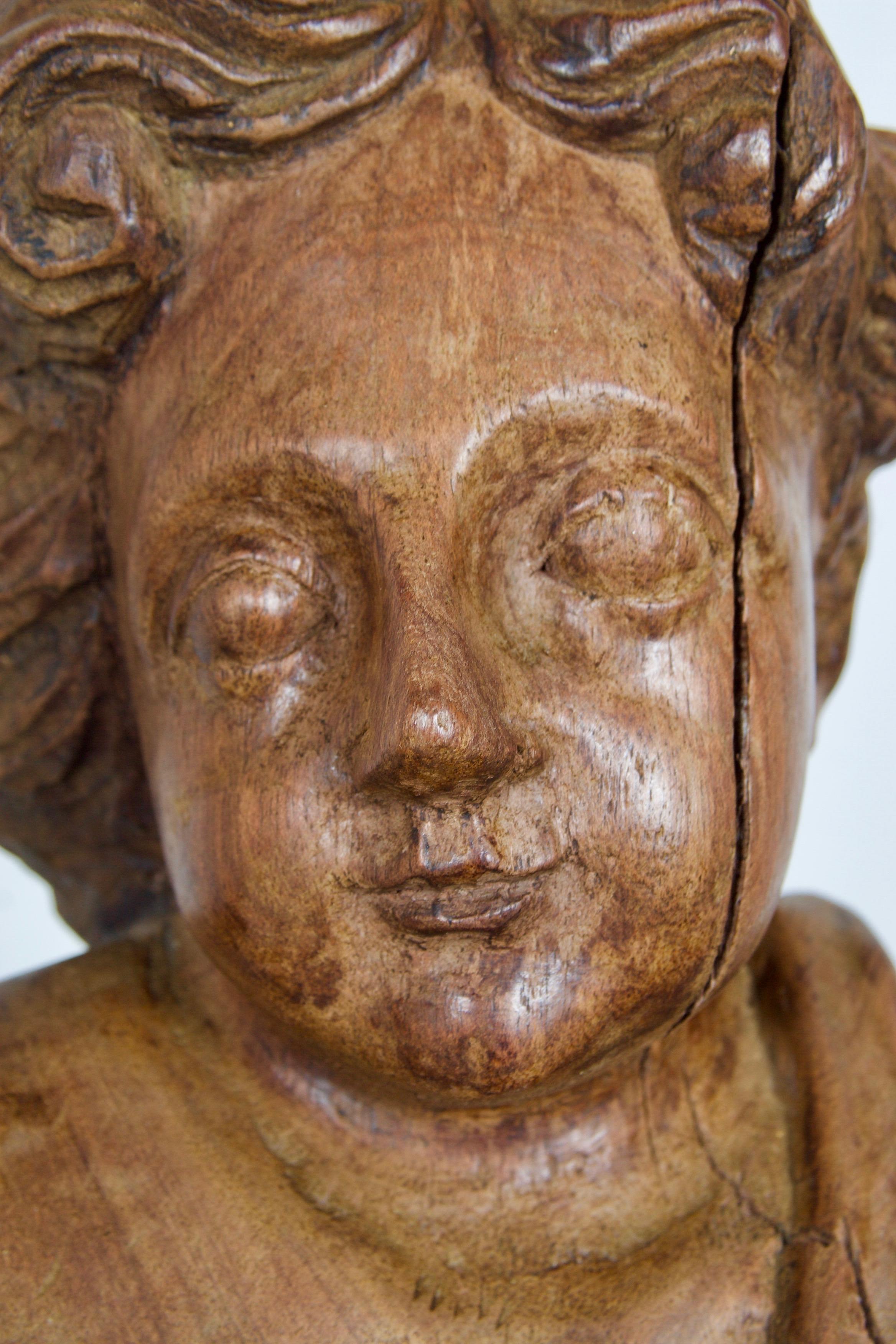 18th-19th Century Italian Wood Carved Angel For Sale 7