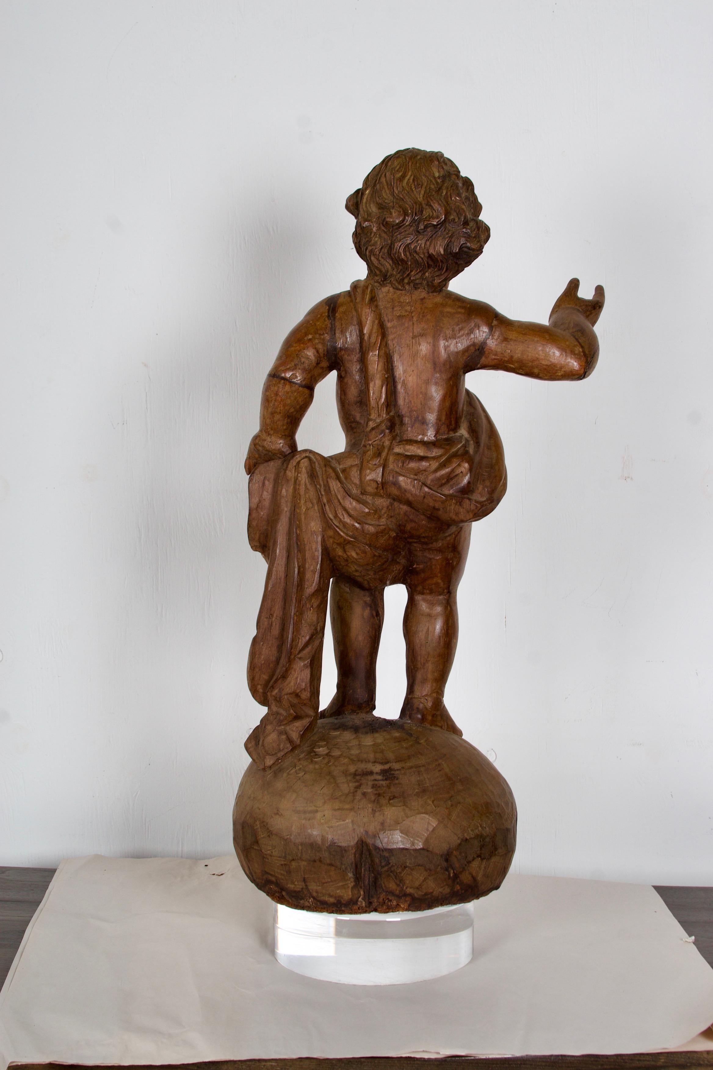 18th-19th Century Italian Wood Carved Angel For Sale 1