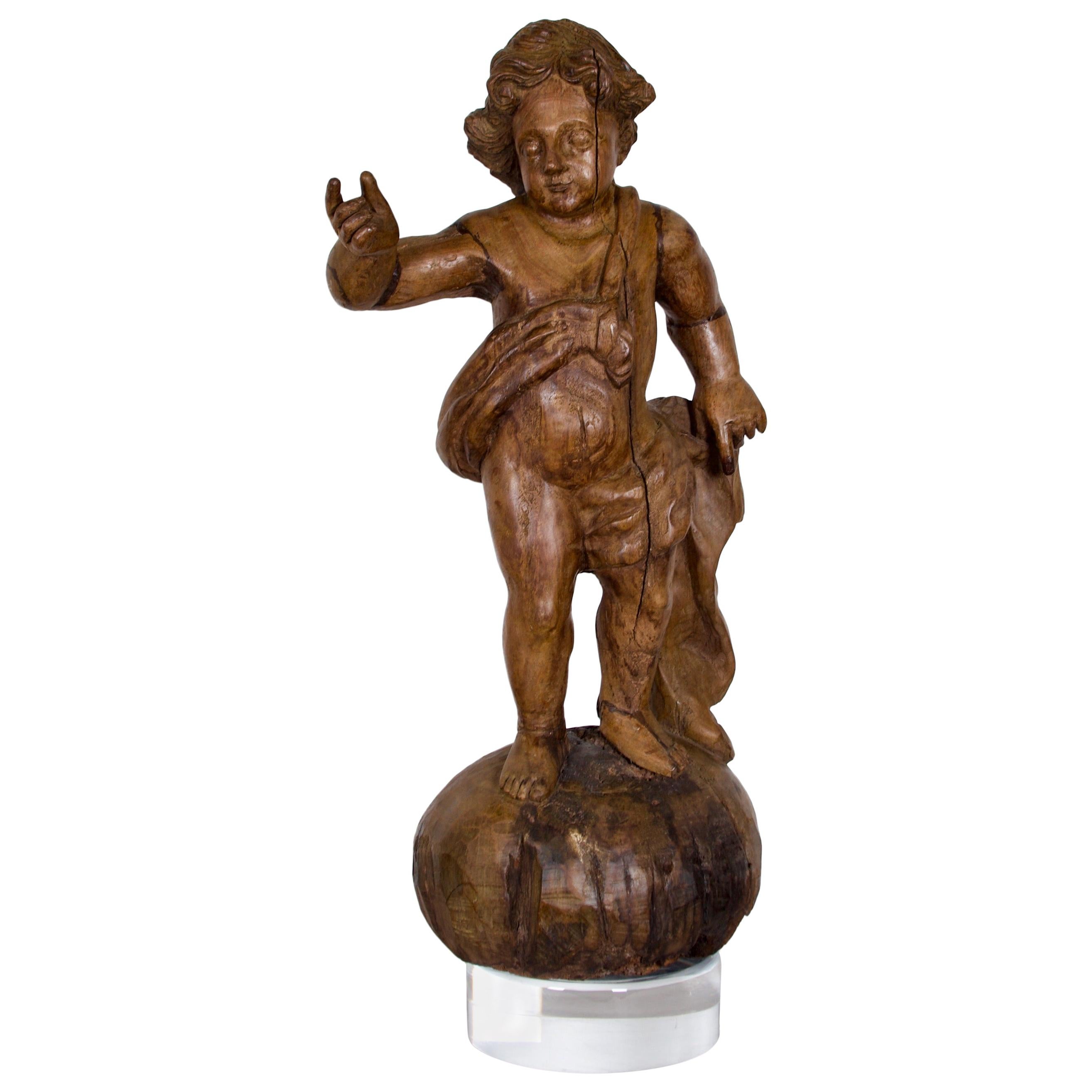 Angel italien en bois sculpté du XVIIIe au XIXe siècle en vente