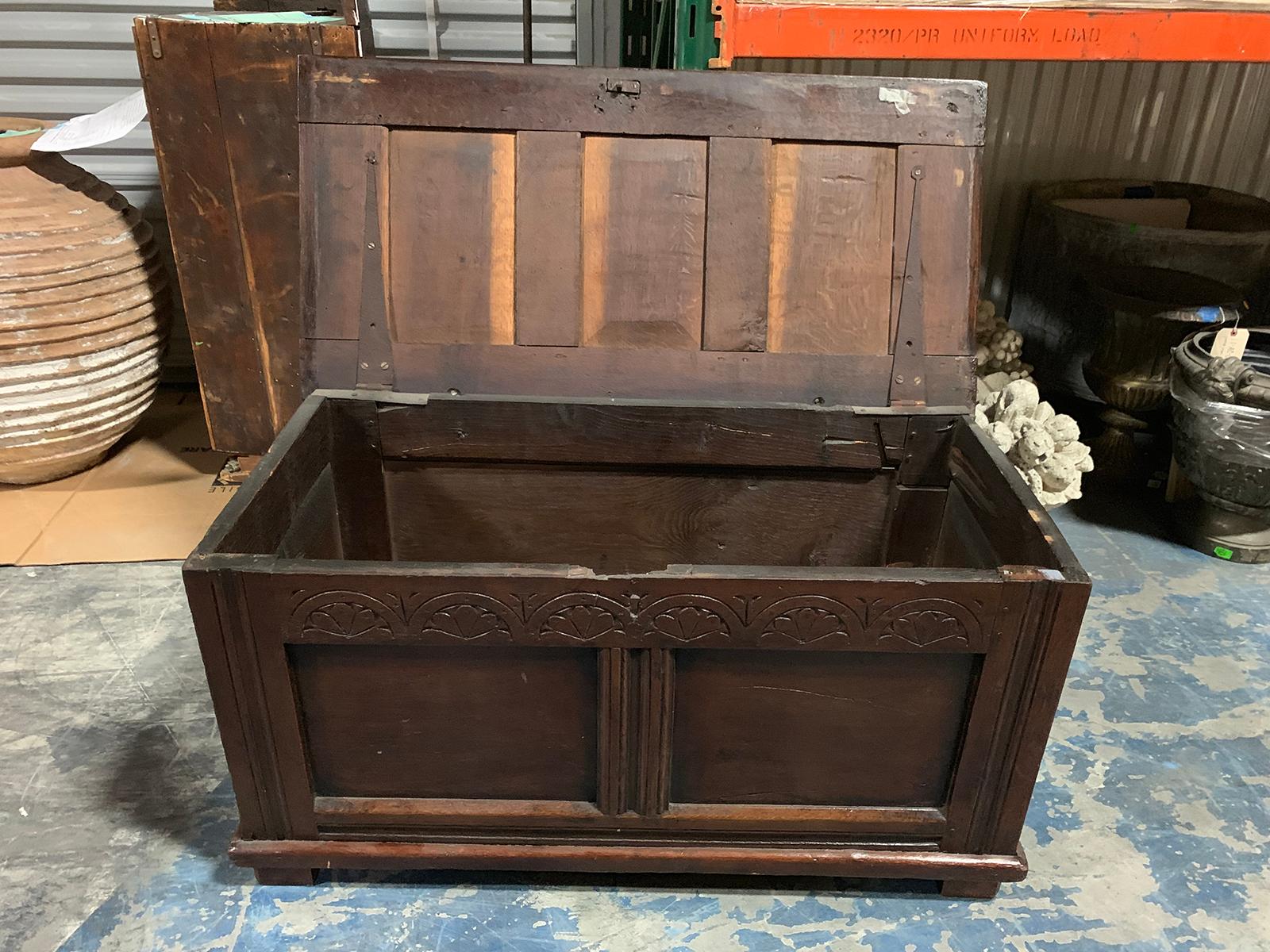 Wood 18th-19th Century Jacobean Trunk For Sale