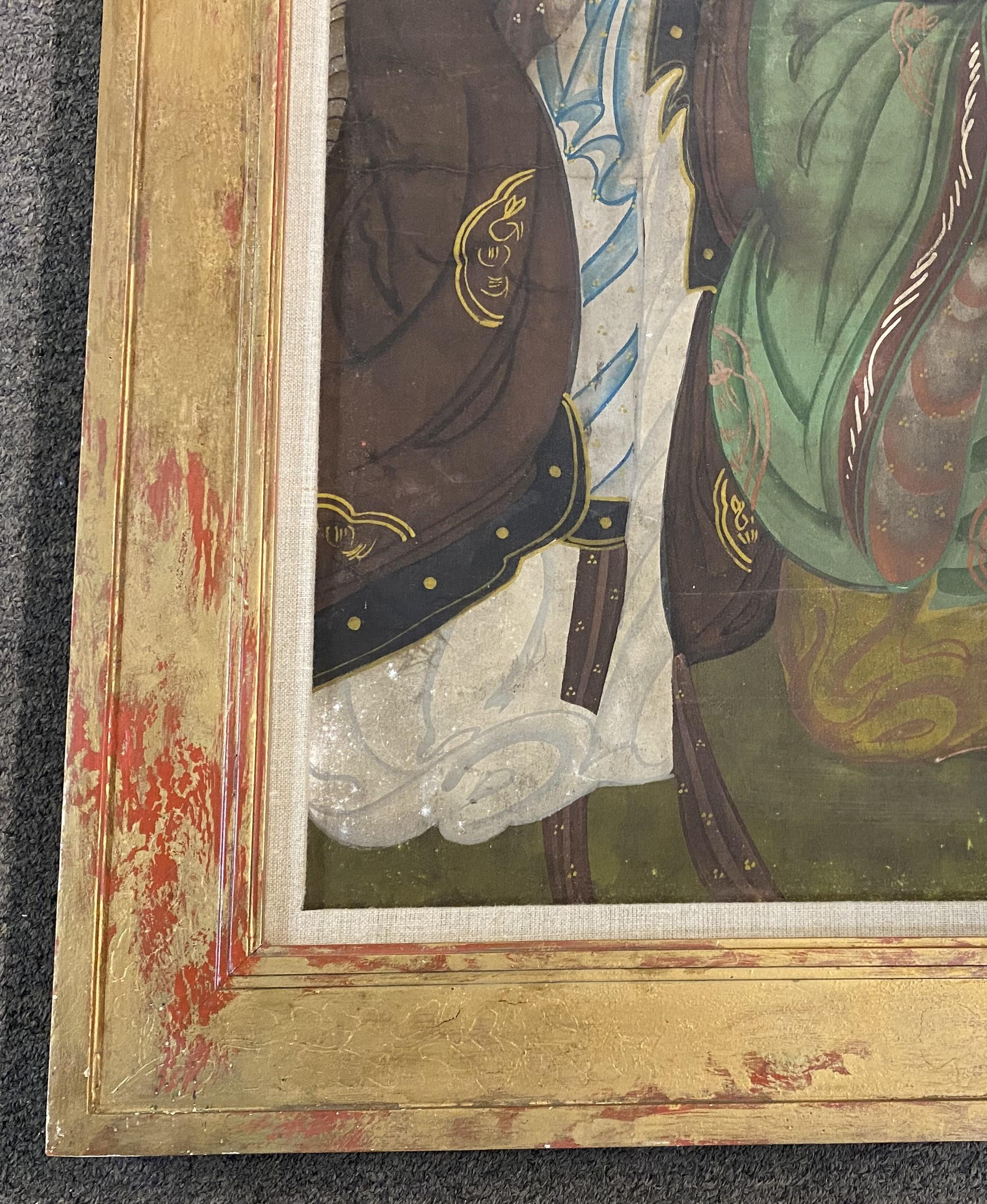 18e/19e siècle  Rouleau ou bannière peint T'aenghwa bouddhiste coréen dans un cadre en vente 2