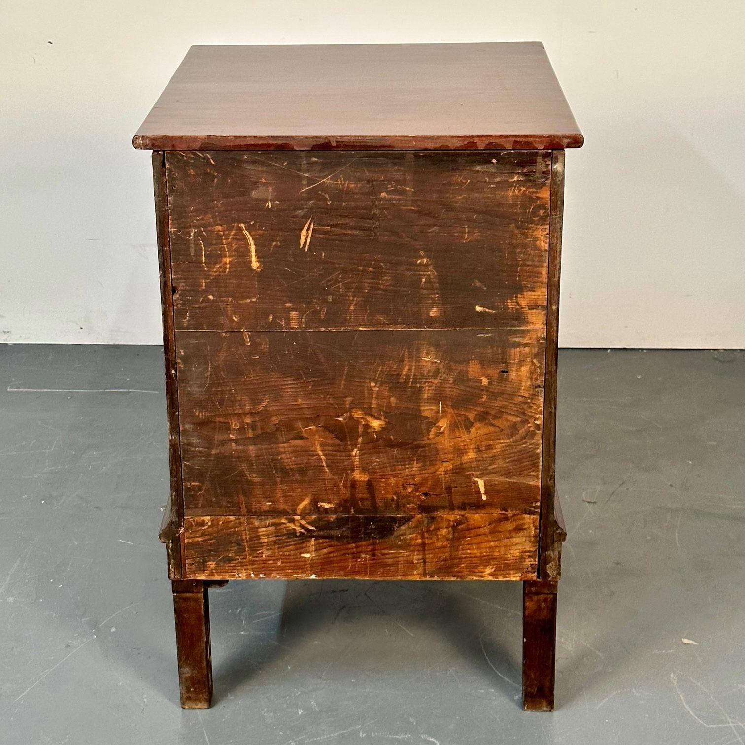 18th/19th Century Mahogany Georgian Queen Anne Leg Chest / Nightstand, English For Sale 11