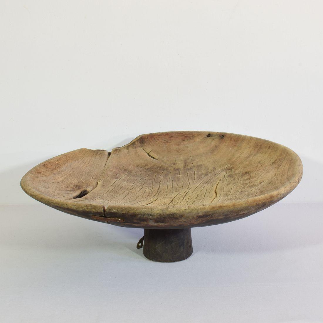 Rustic 18th-19th Century Moroccan Wooden Couscous / Bread Bowl