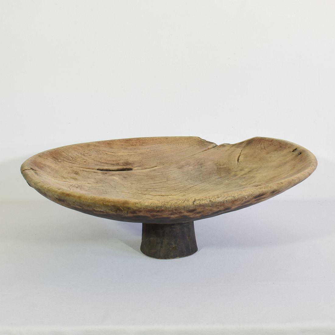 Hand-Crafted 18th-19th Century Moroccan Wooden Couscous / Bread Bowl