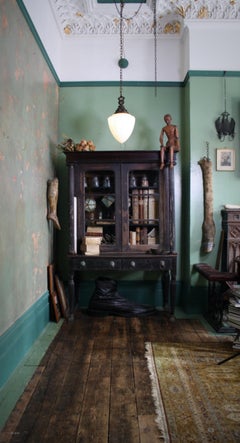 18th-19th Century Neoclassical Colonial Padauk Glazed Ebonized Book Case