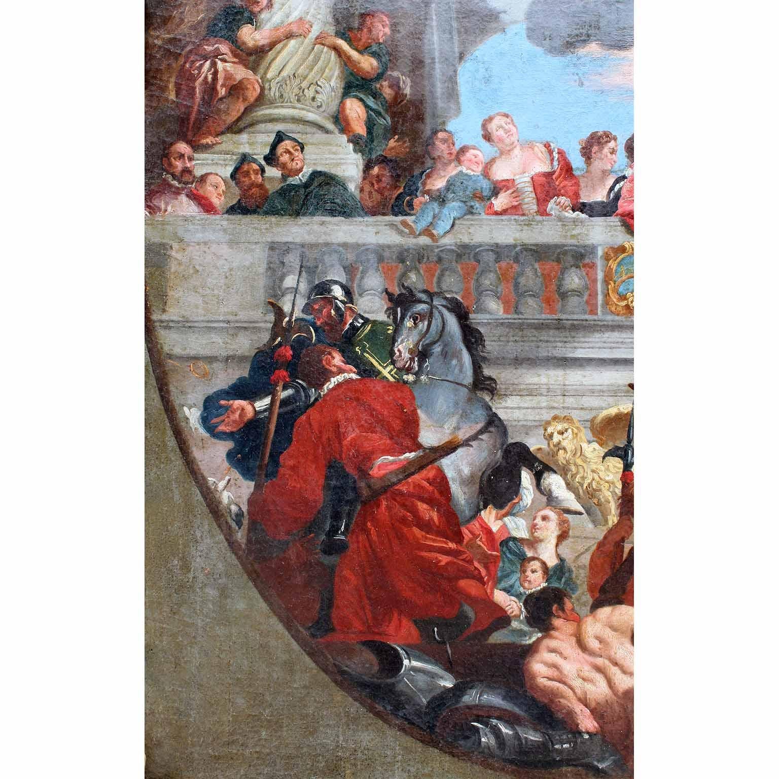 Huile sur toile du 18ème et 19ème siècle « Le Triomphe de Venise » d'après Paolo Veronese en vente 4