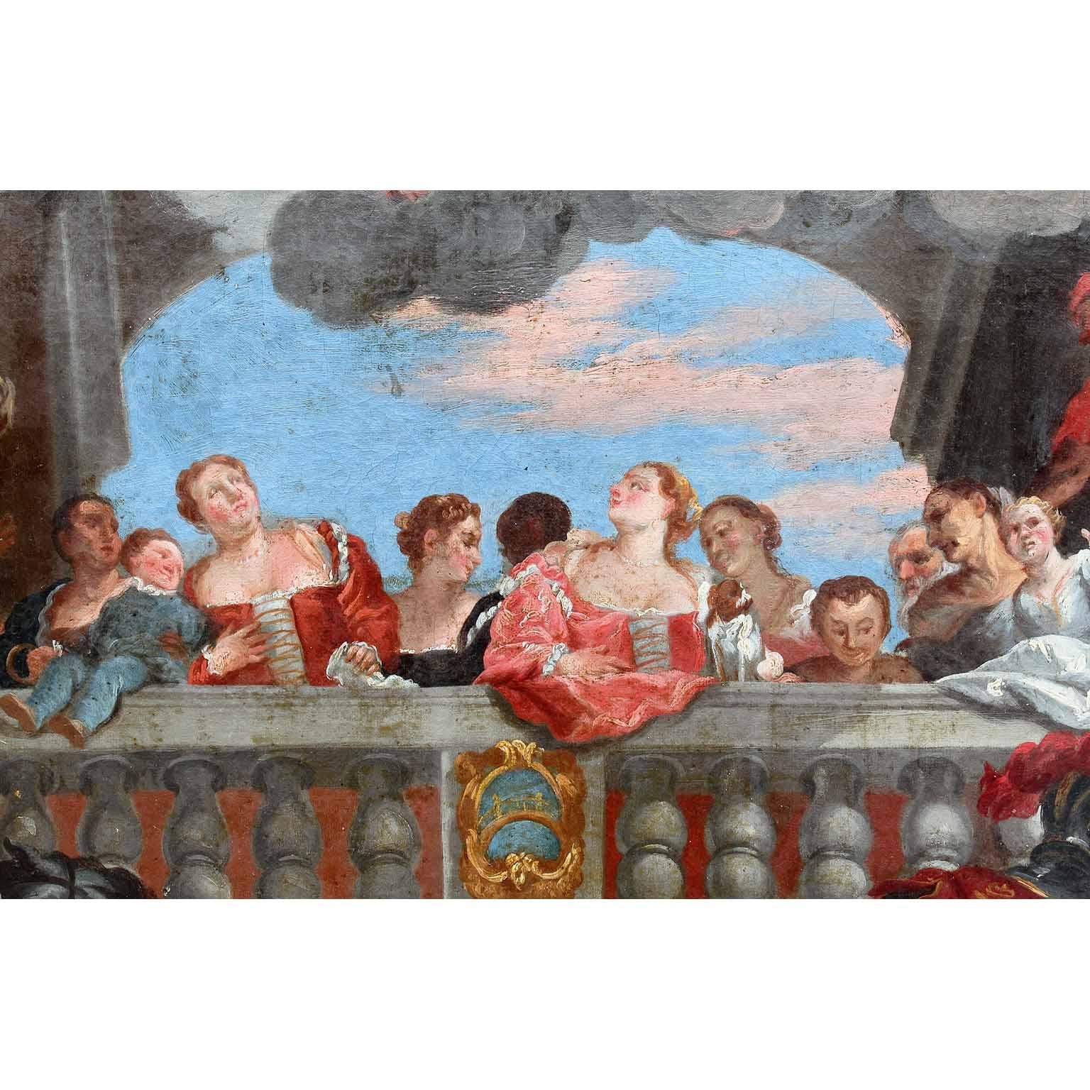 italien Huile sur toile du 18ème et 19ème siècle « Le Triomphe de Venise » d'après Paolo Veronese en vente