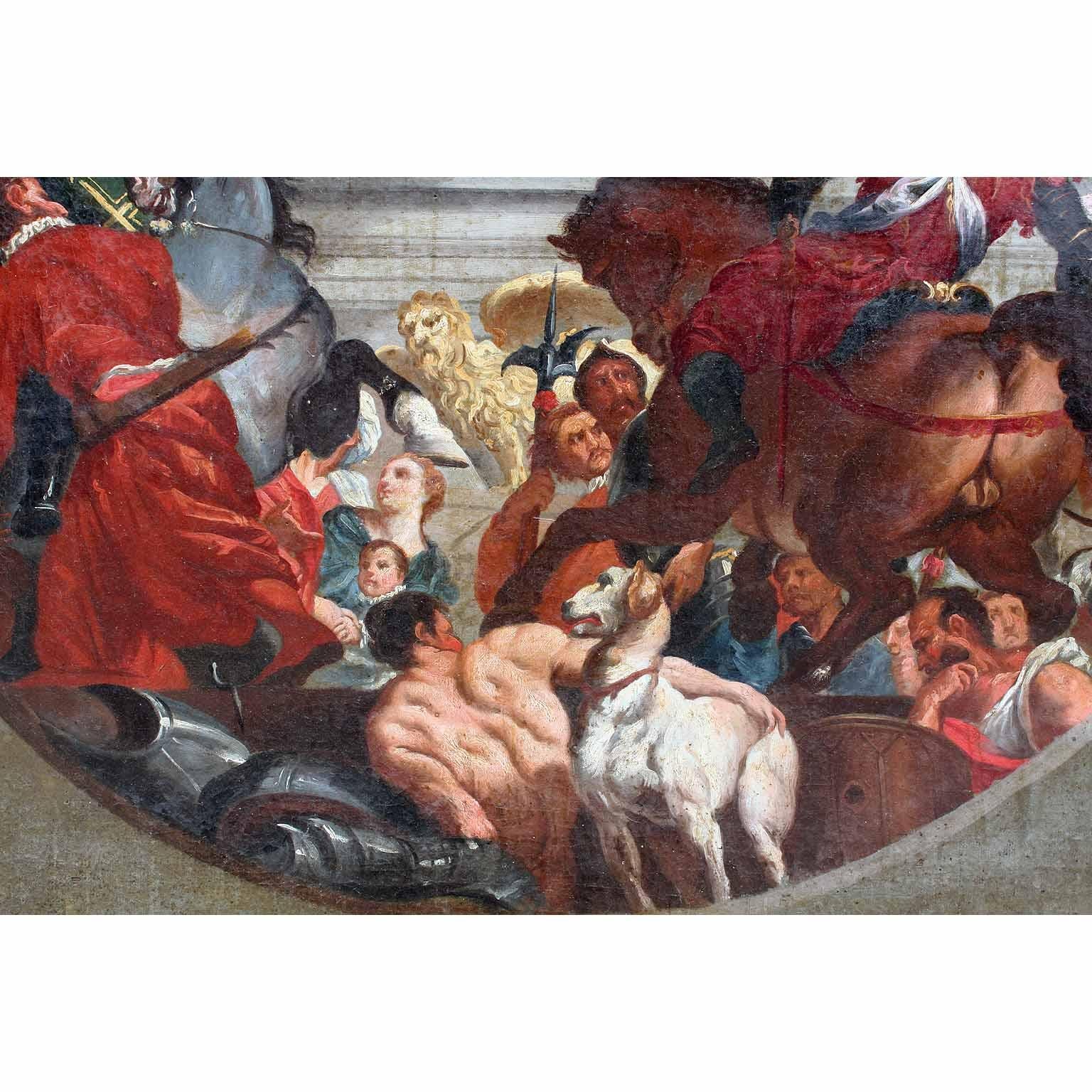 Huile sur toile du 18ème et 19ème siècle « Le Triomphe de Venise » d'après Paolo Veronese Bon état - En vente à Los Angeles, CA