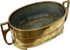 18th/19th Century Oval Brass And Copper Planter With Liner