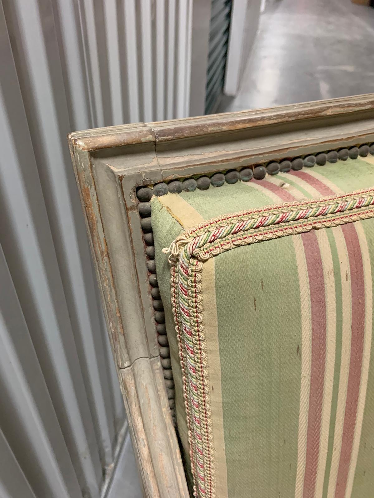 18th-19th Century Painted Louis XVI Style Armchair For Sale 1