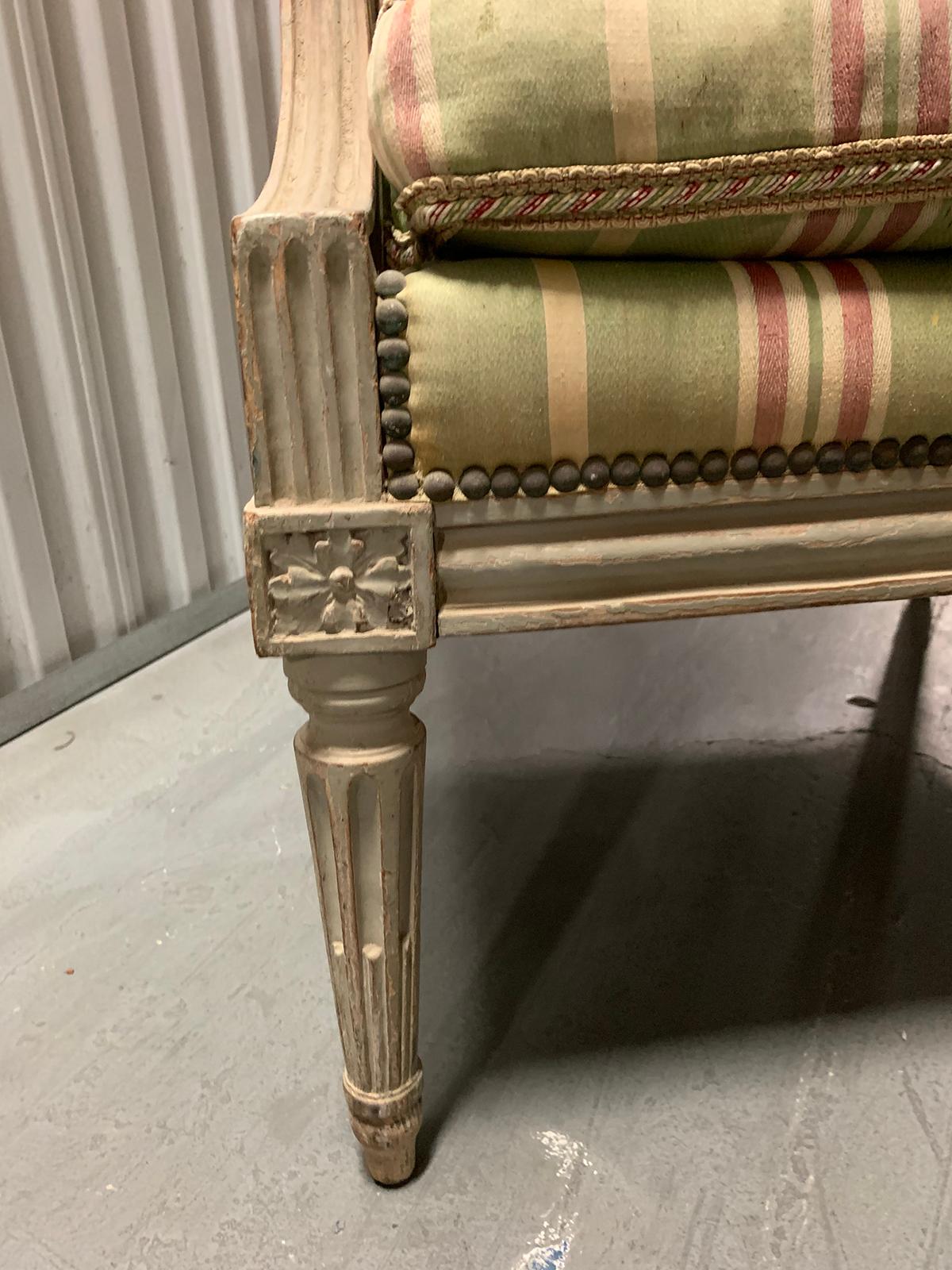 18th-19th Century Painted Louis XVI Style Armchair For Sale 3