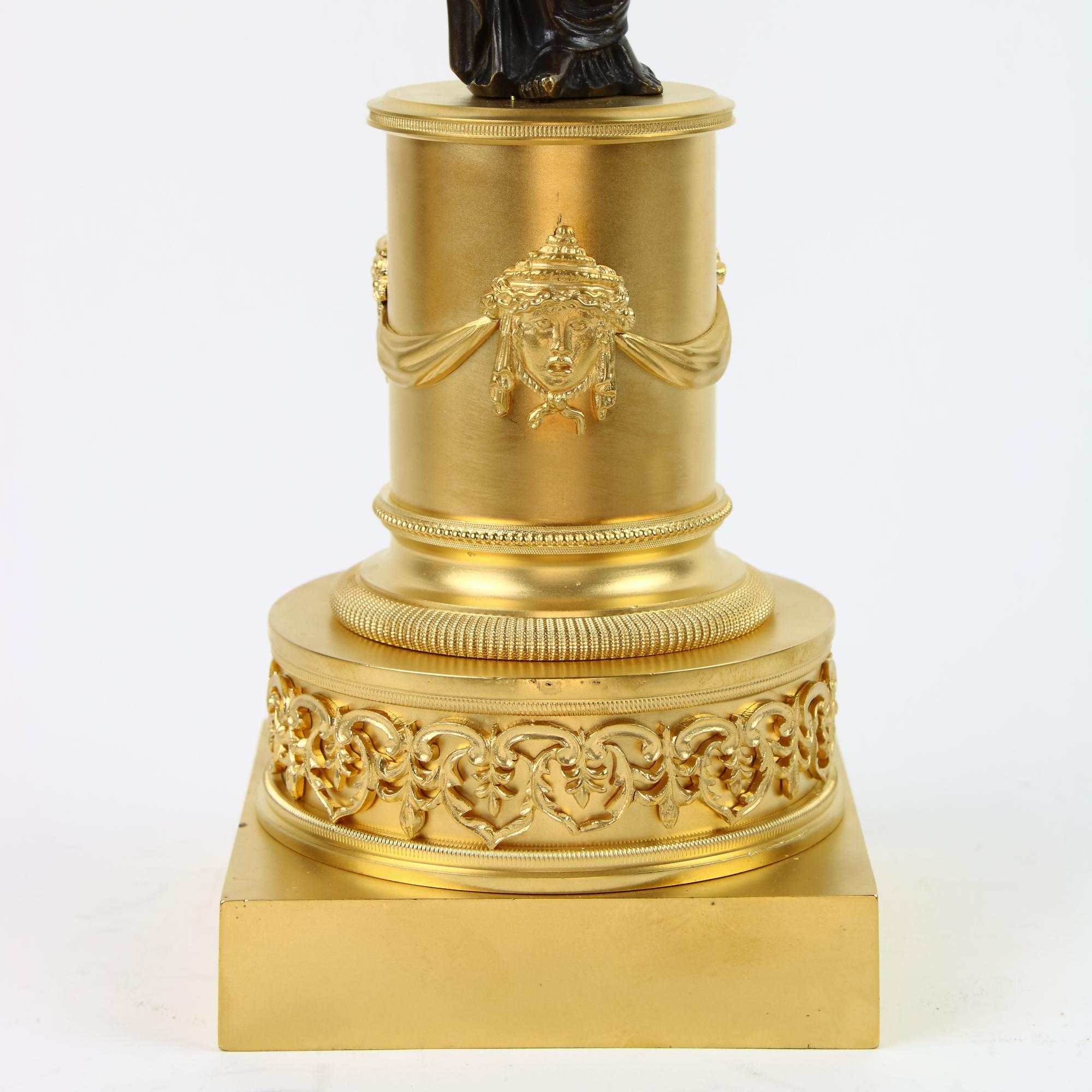 Paire de candélabres russes figuratifs en bronze doré et patiné du 18e/19e siècle en vente 1