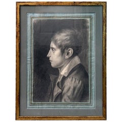 18th-19th Century Pastel Portrait of Boy in Gilt Frame