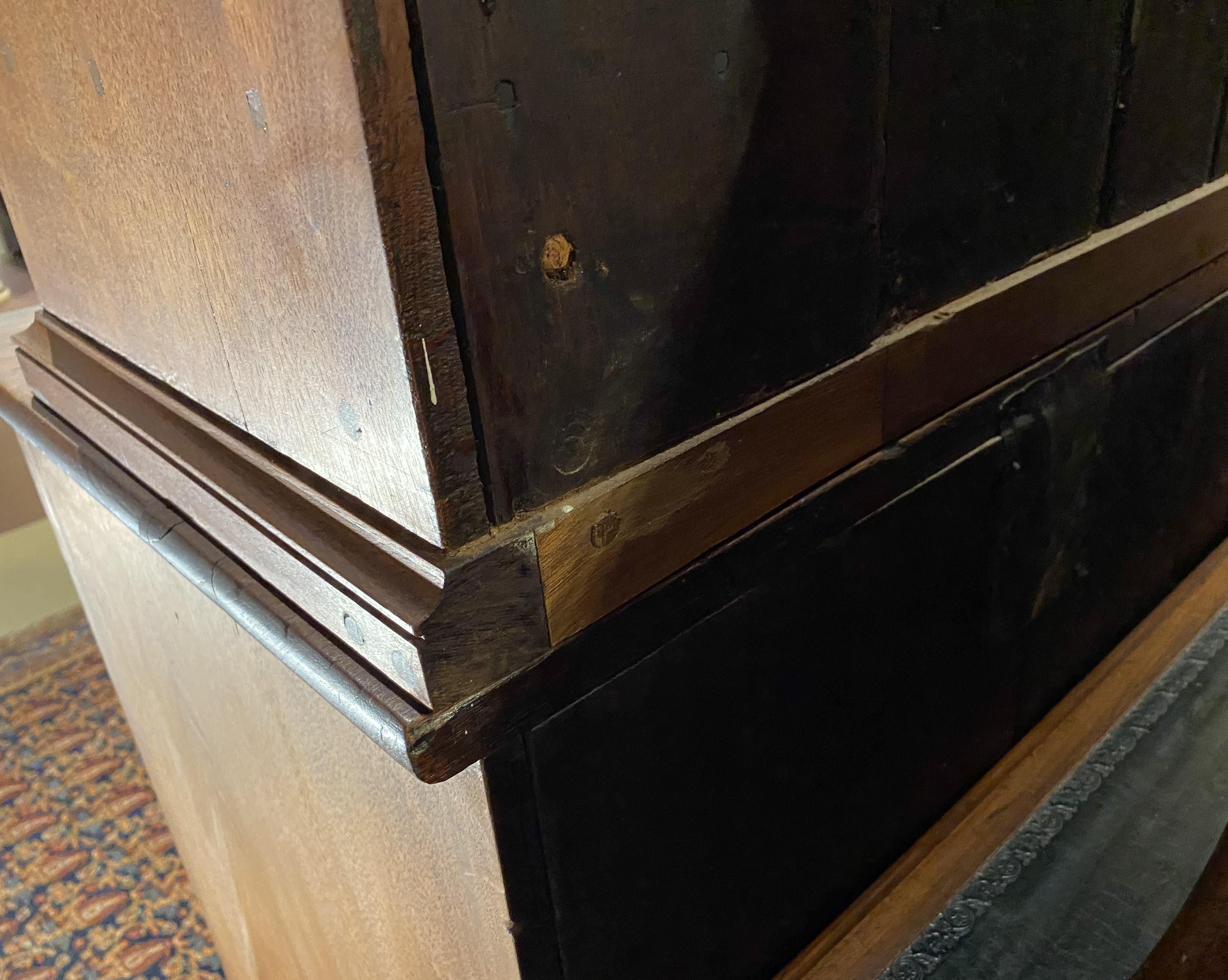 18th/19th Century Pennsylvania Walnut Two Part Step Back Cupboard For Sale 12