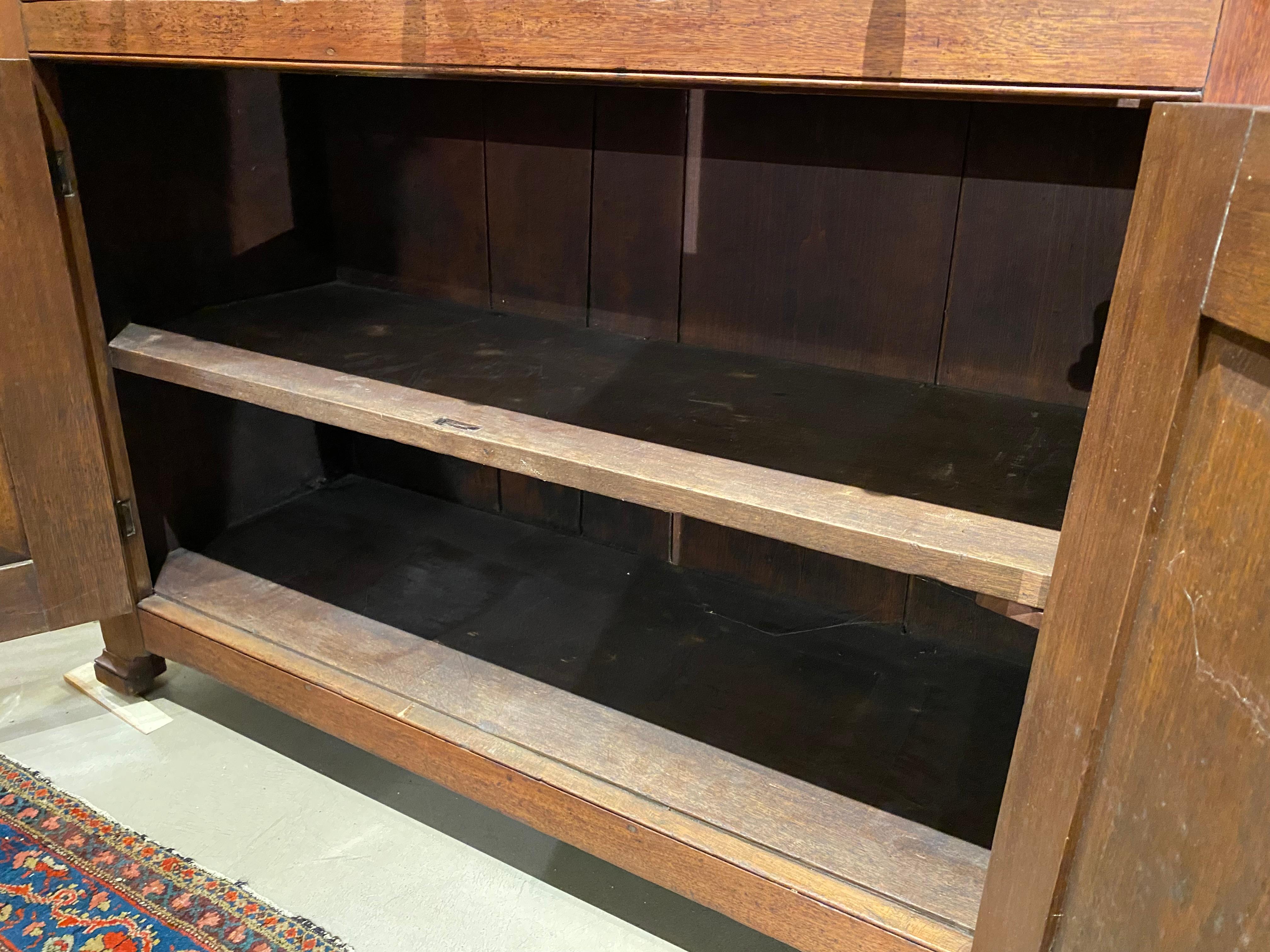 Glass 18th/19th Century Pennsylvania Walnut Two Part Step Back Cupboard For Sale