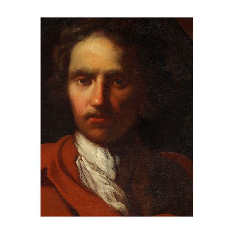 Italian 18th-19th Century Portrait of Antonio Canova Painting Oil on Canvas by Lampi For Sale