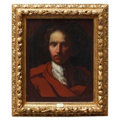18th-19th Century Portrait of Antonio Canova Painting Oil on Canvas by Lampi