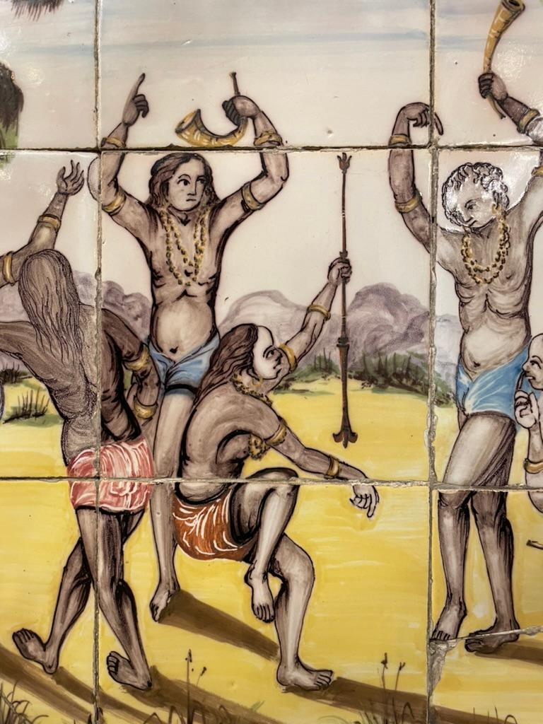 Peinture portugaise du 18e/19e siècle représentant des amérindiens en vente 2