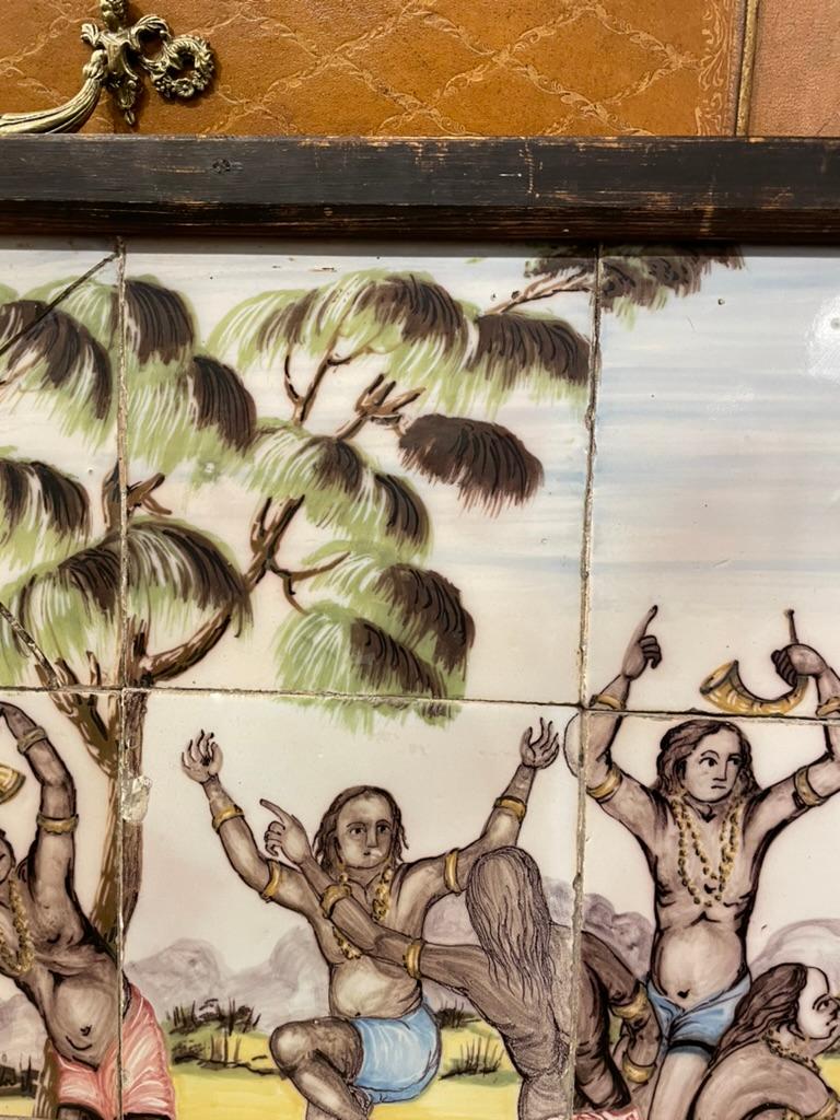 Peinture portugaise du 18e/19e siècle représentant des amérindiens en vente 3