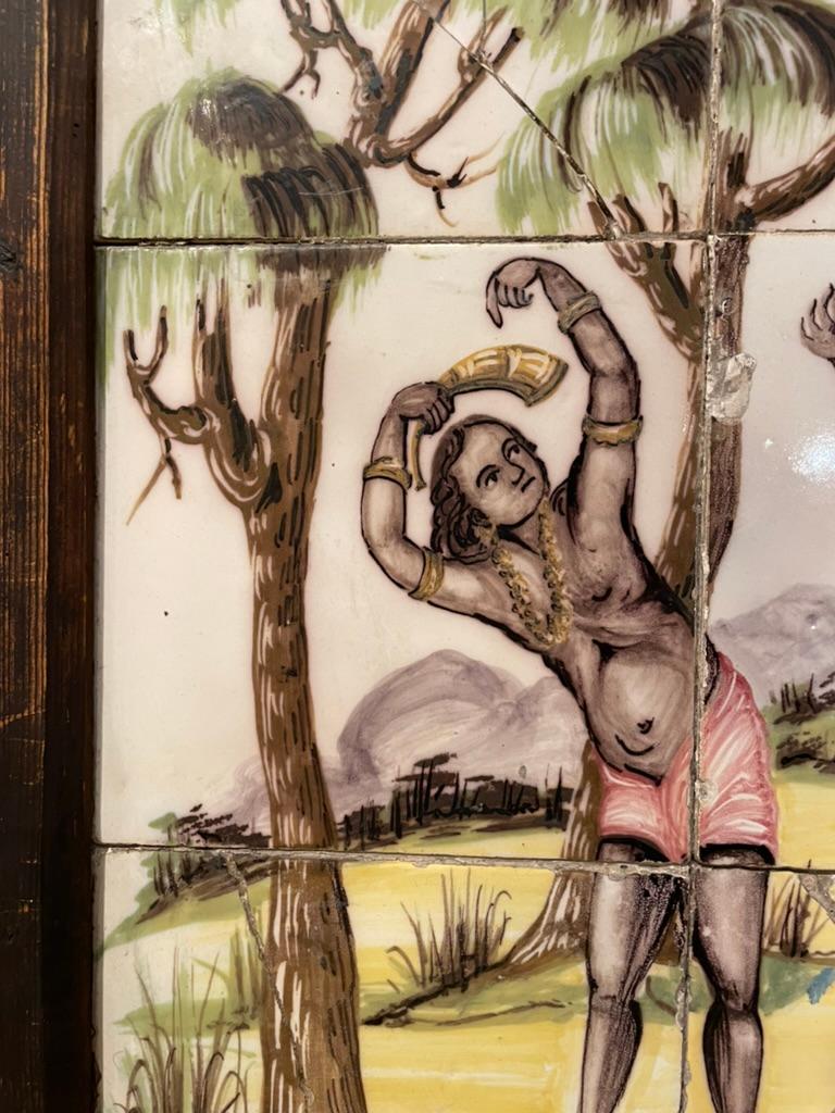 Peinture portugaise du 18e/19e siècle représentant des amérindiens en vente 7
