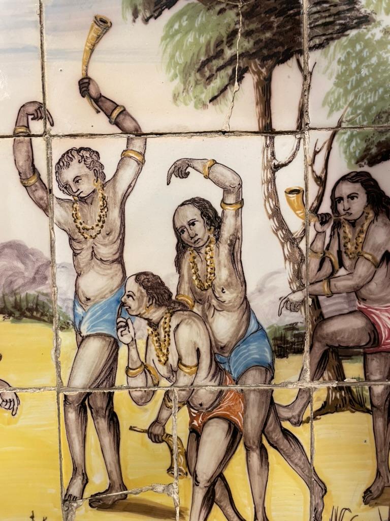 XVIIIe siècle Peinture portugaise du 18e/19e siècle représentant des amérindiens en vente