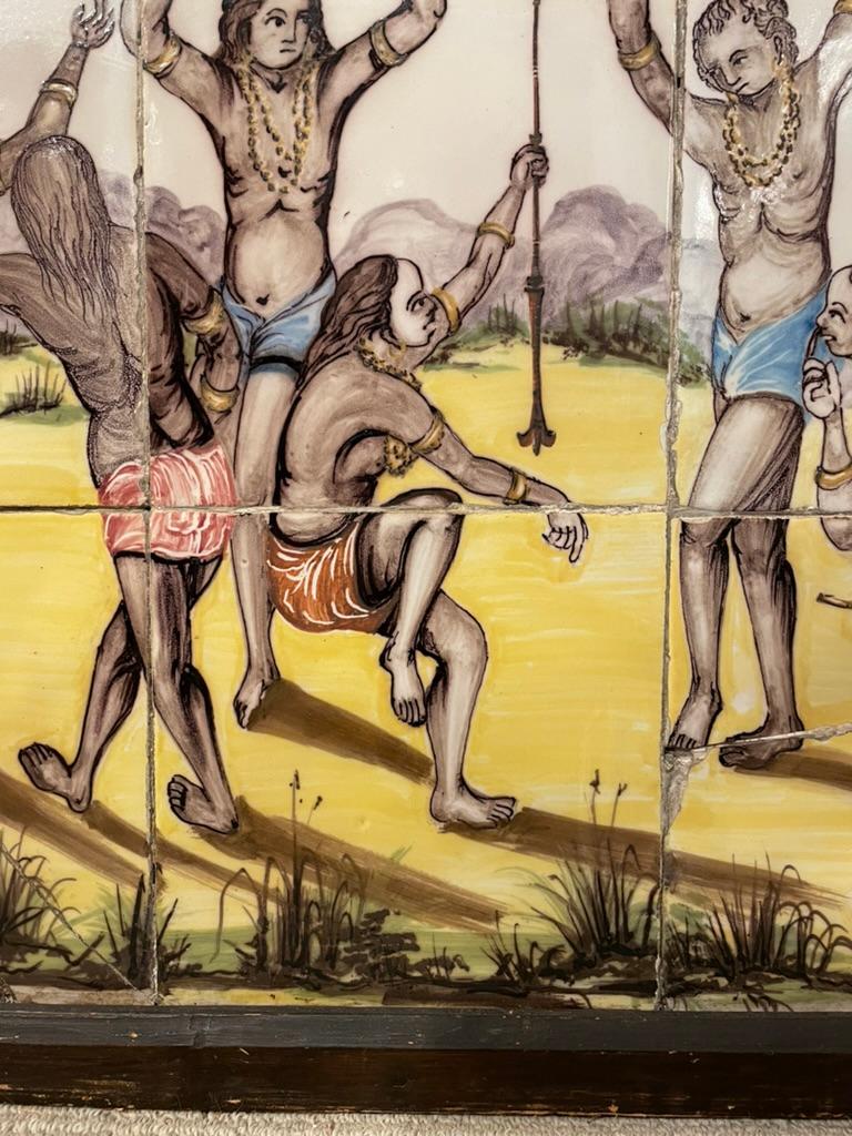 Peinture portugaise du 18e/19e siècle représentant des amérindiens en vente 1