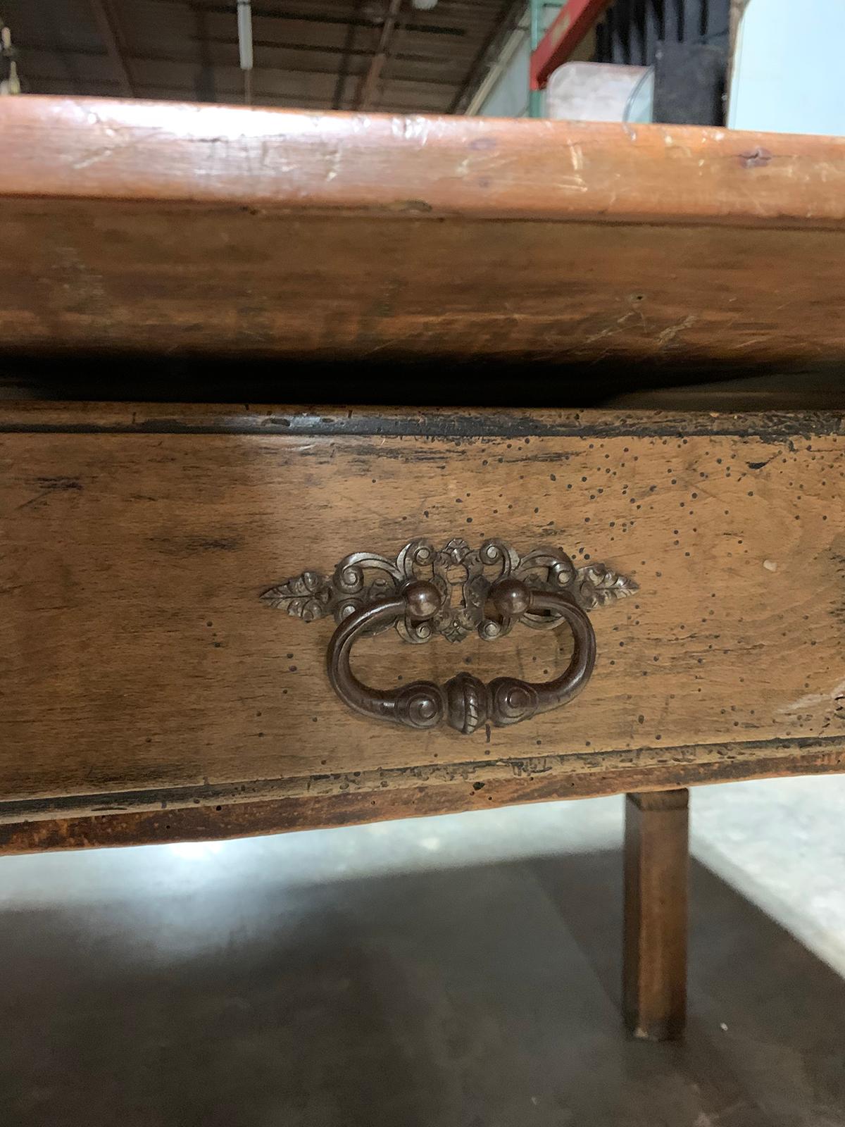 18th-19th Century Primitive Table, Probably French, One Drawer For Sale 6