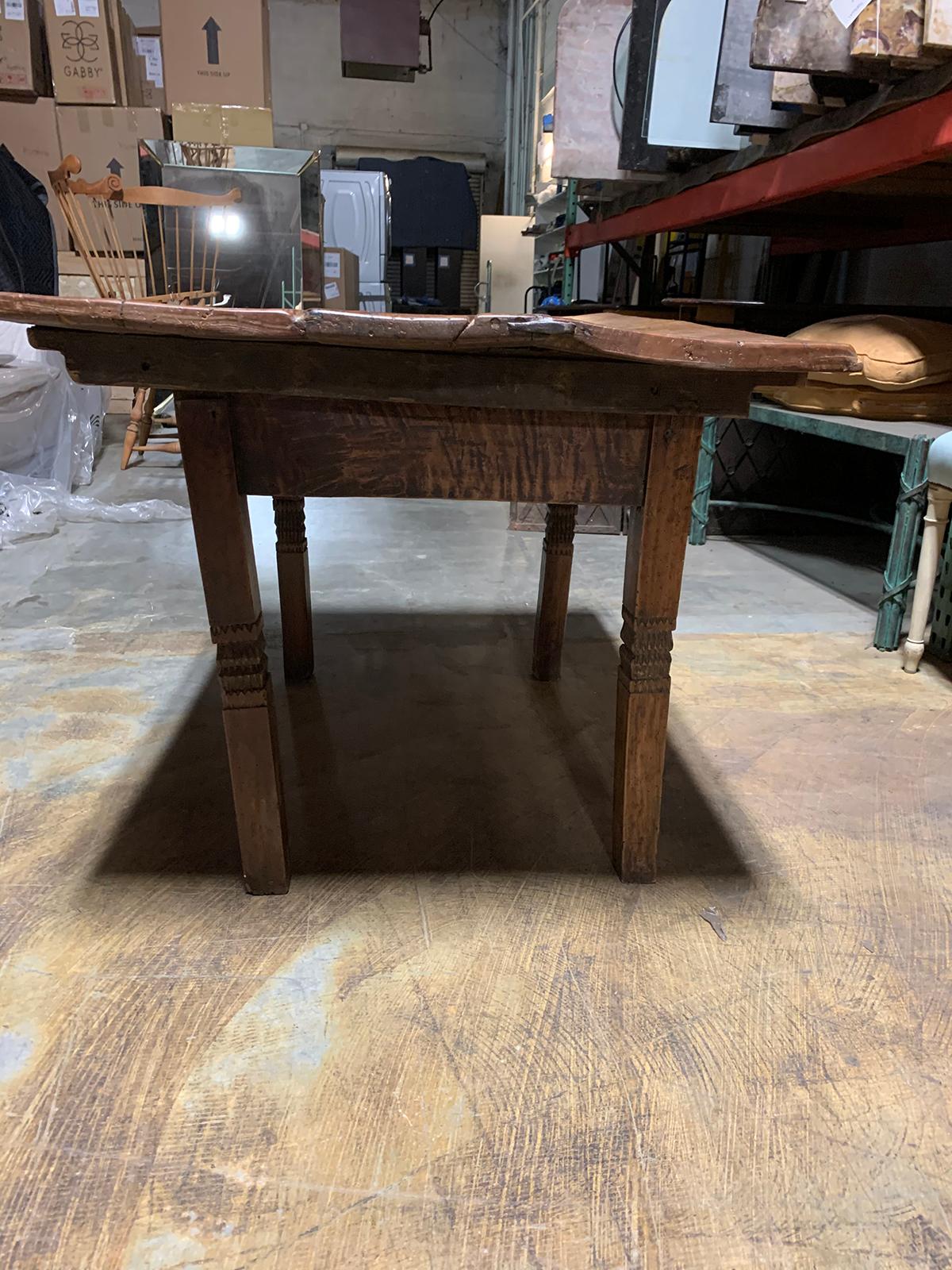 18th-19th Century Primitive Table, Probably French, One Drawer For Sale 10