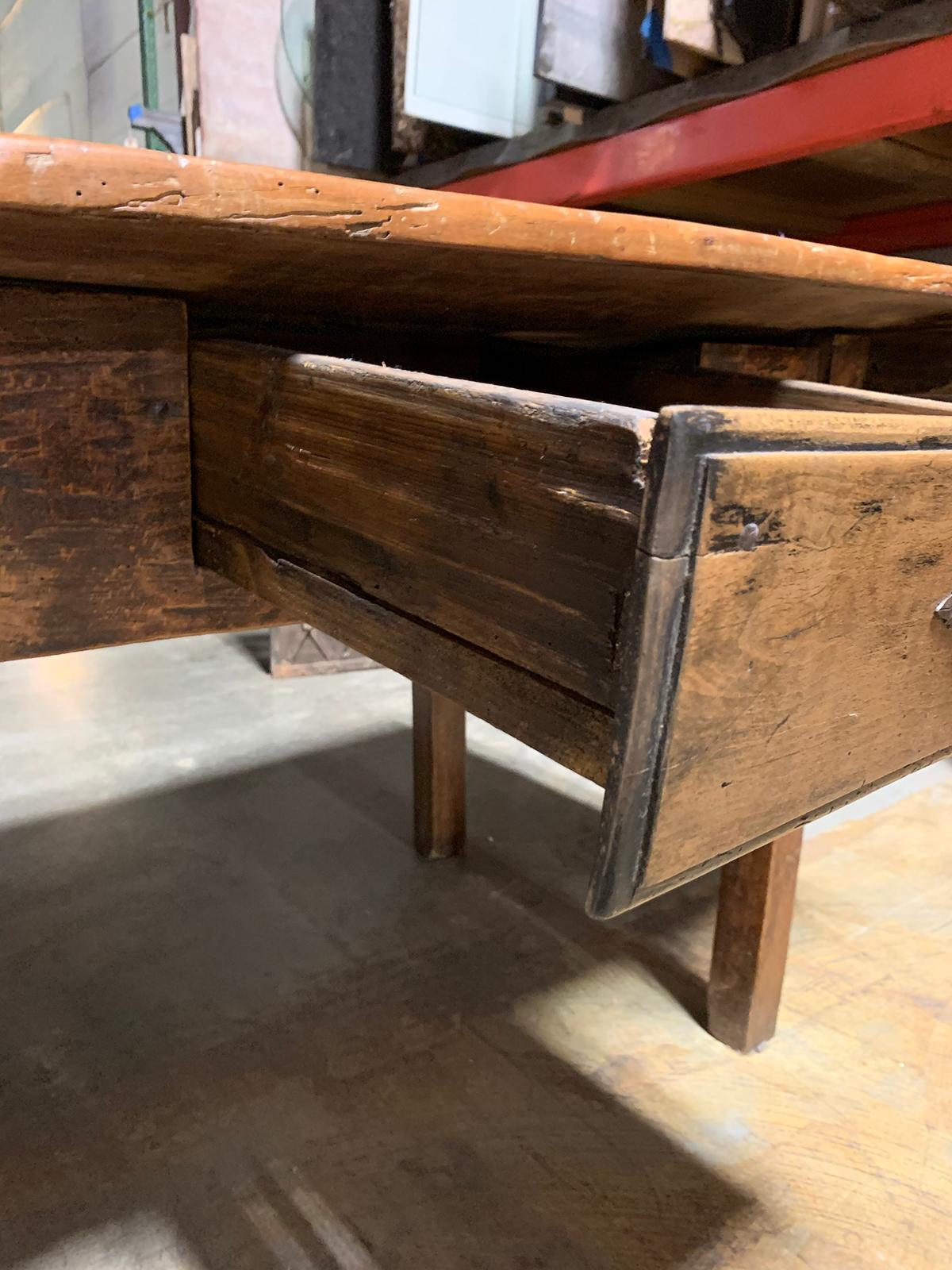 18th-19th Century Primitive Table, Probably French, One Drawer In Good Condition For Sale In Atlanta, GA