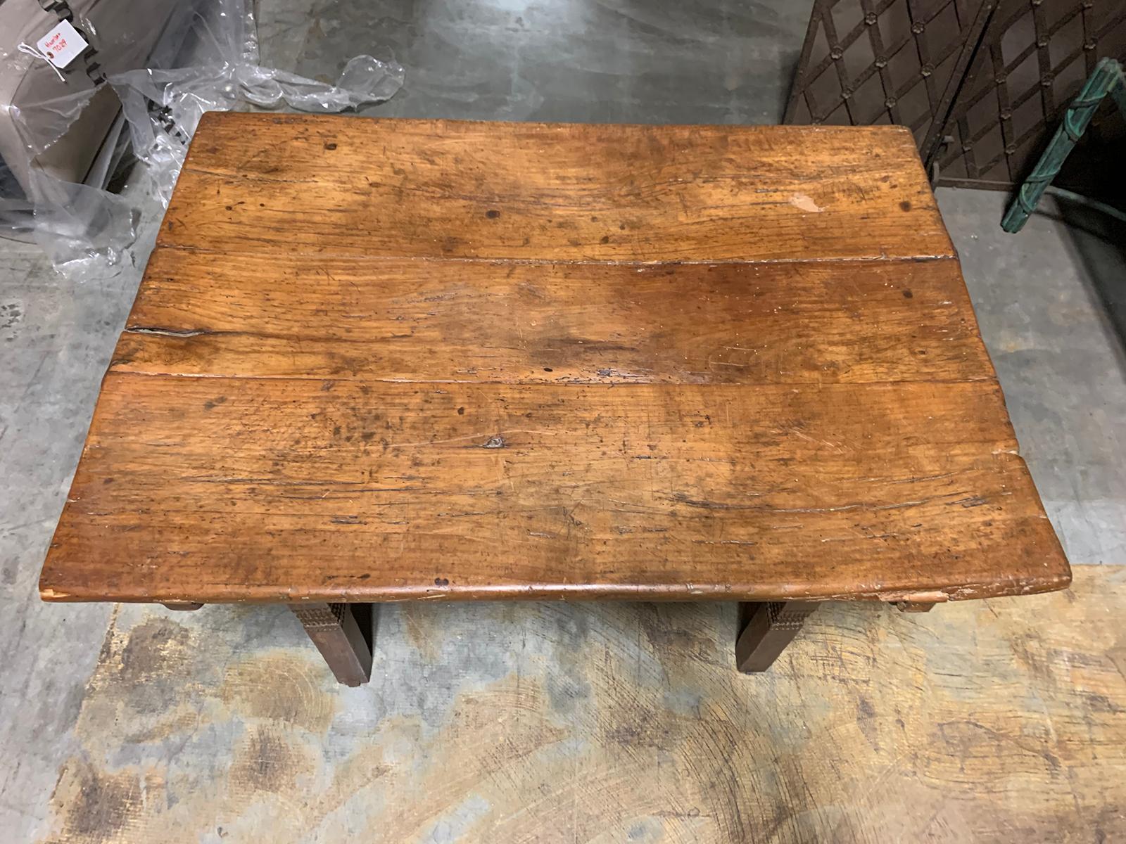 18th-19th Century Primitive Table, Probably French, One Drawer For Sale 1