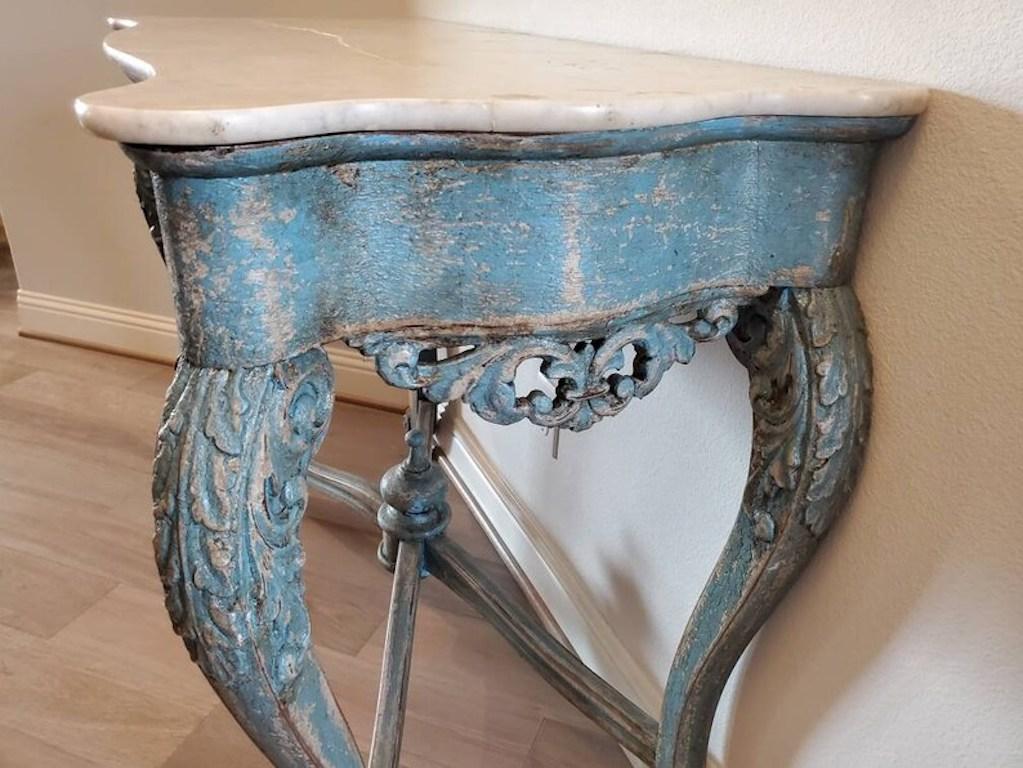 18th Century 18th/19th Century Rococo Louis XV Style Console Table For Sale