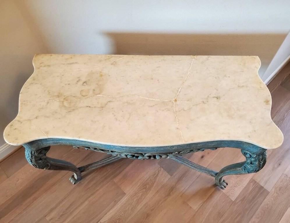 18th/19th Century Rococo Louis XV Style Console Table For Sale 2