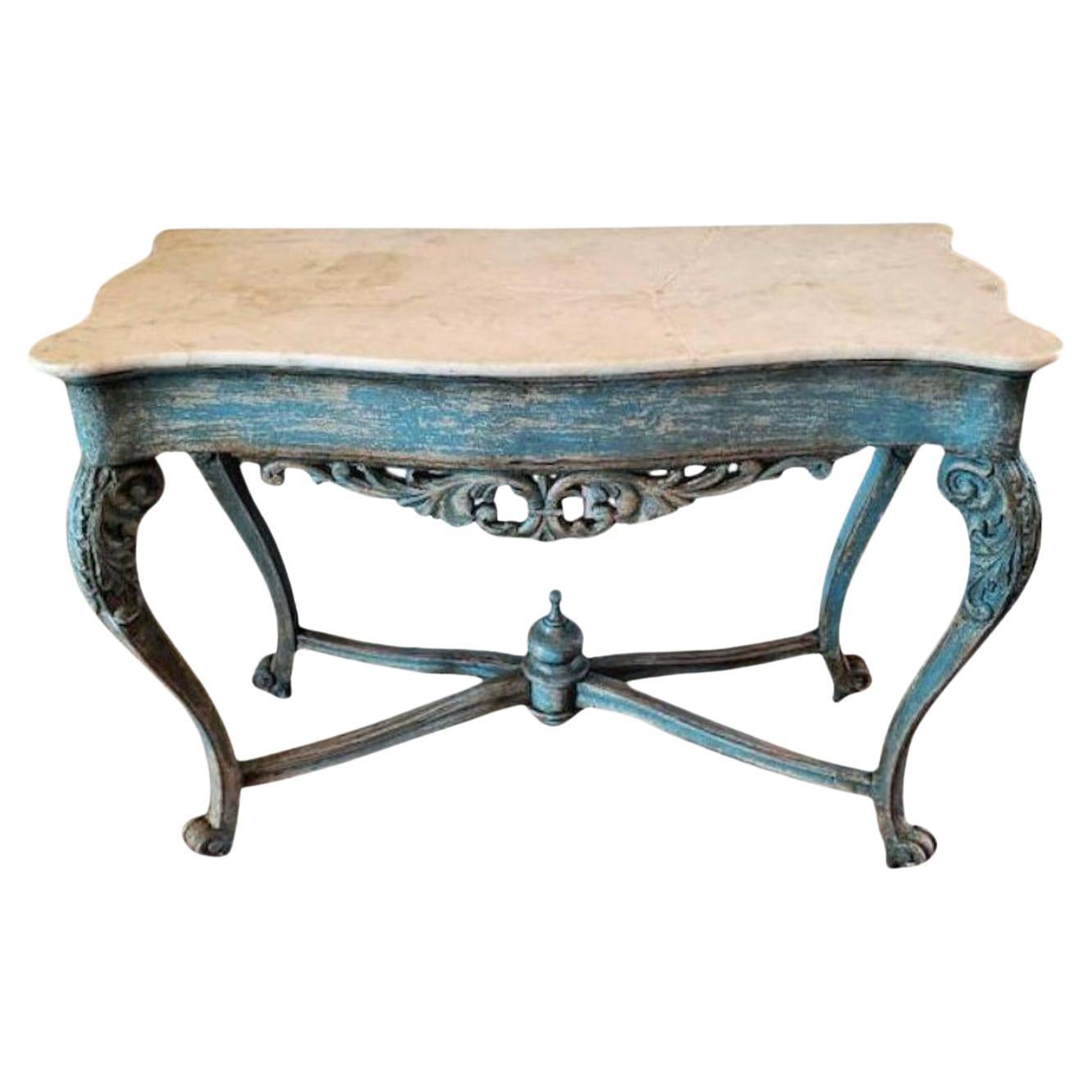 Table console rococo de style Louis XV du 18ème/19ème siècle