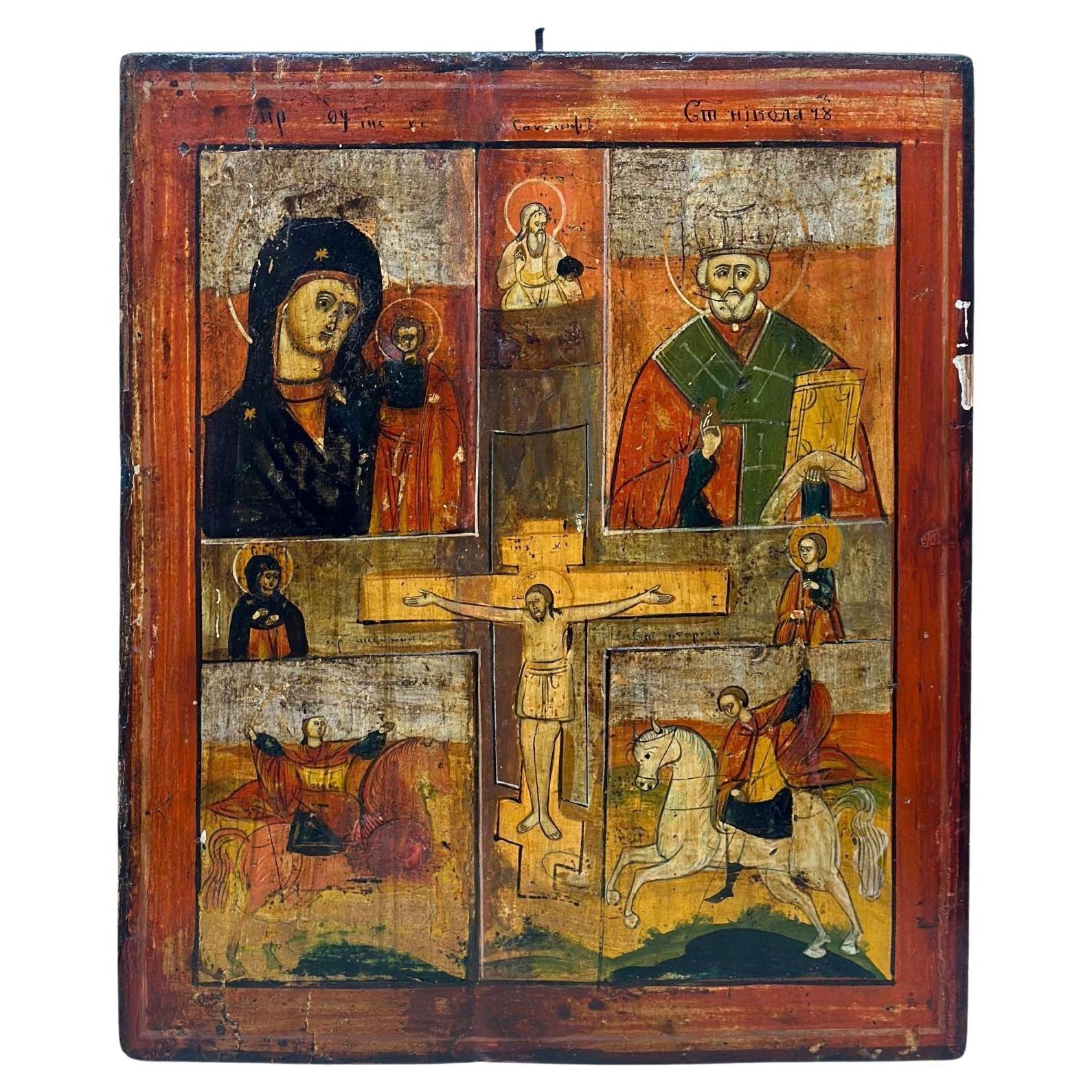 Icone quadripartite russe del XVIII/XIX secolo