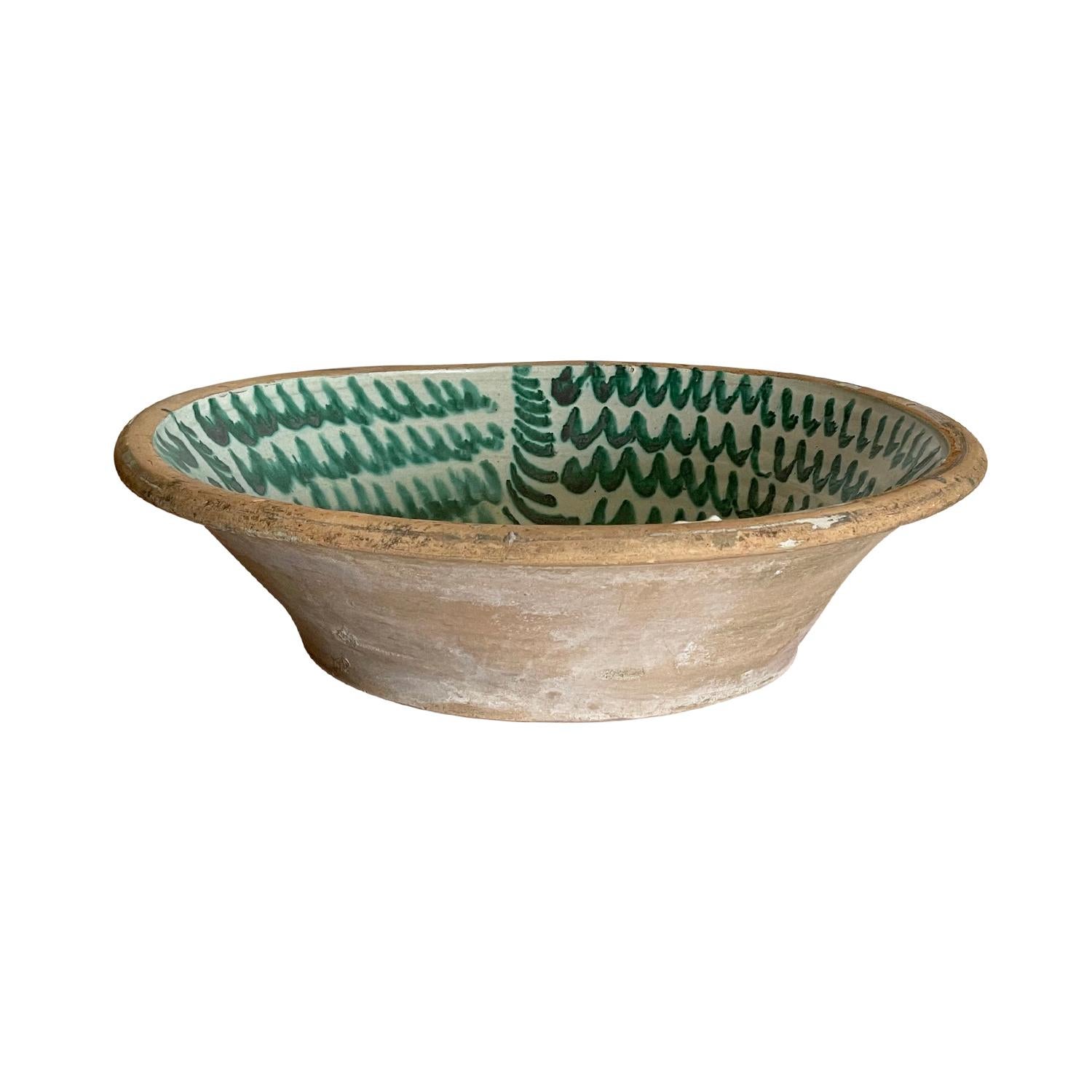 Hand-Crafted 18th - 19th Century Spanish Antique Lebrillo Bowl For Sale