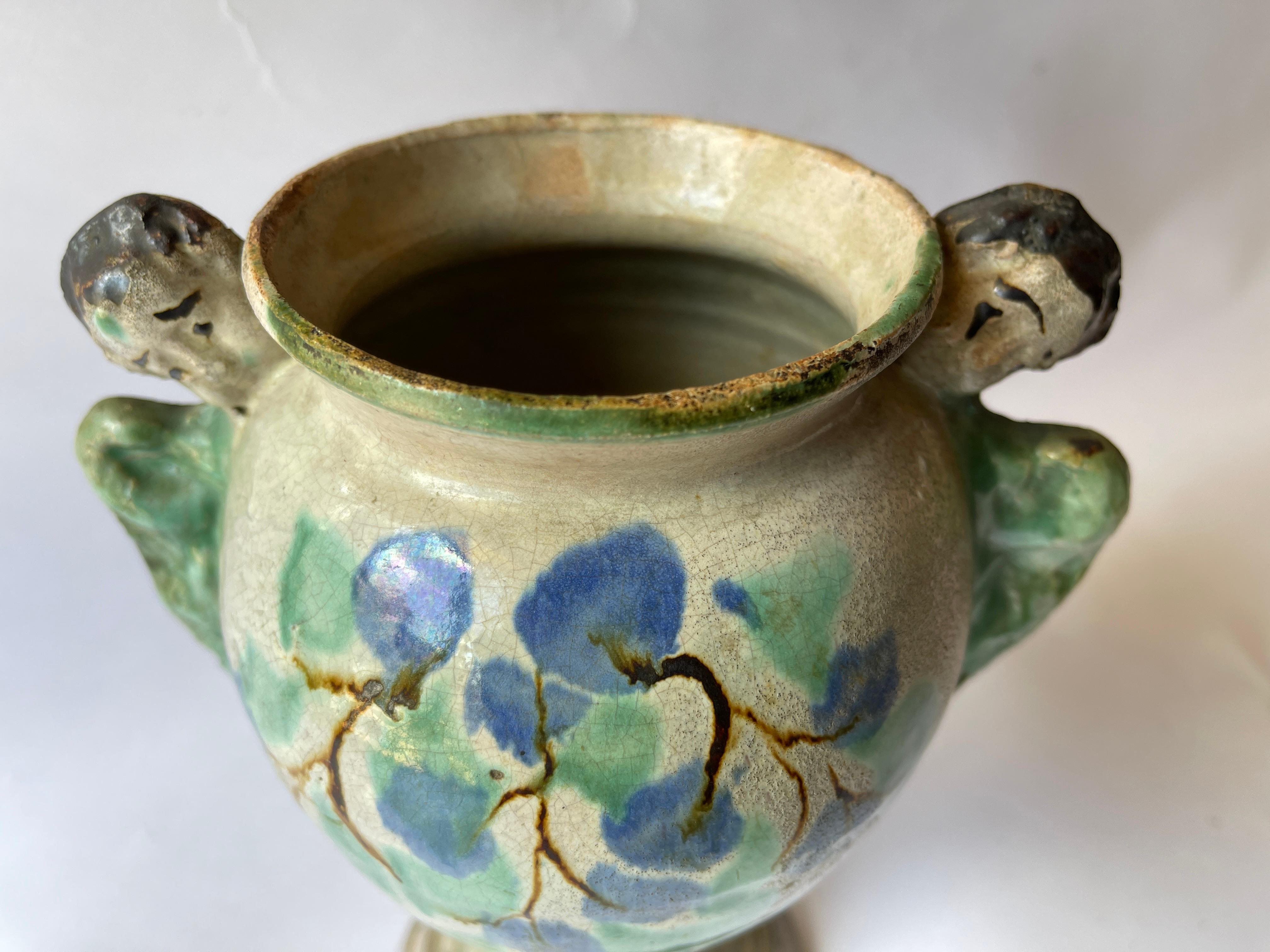 Coloniale spagnolo Vaso Angelo in maiolica Coloni spagnola del XVIII-XIX secolo in vendita