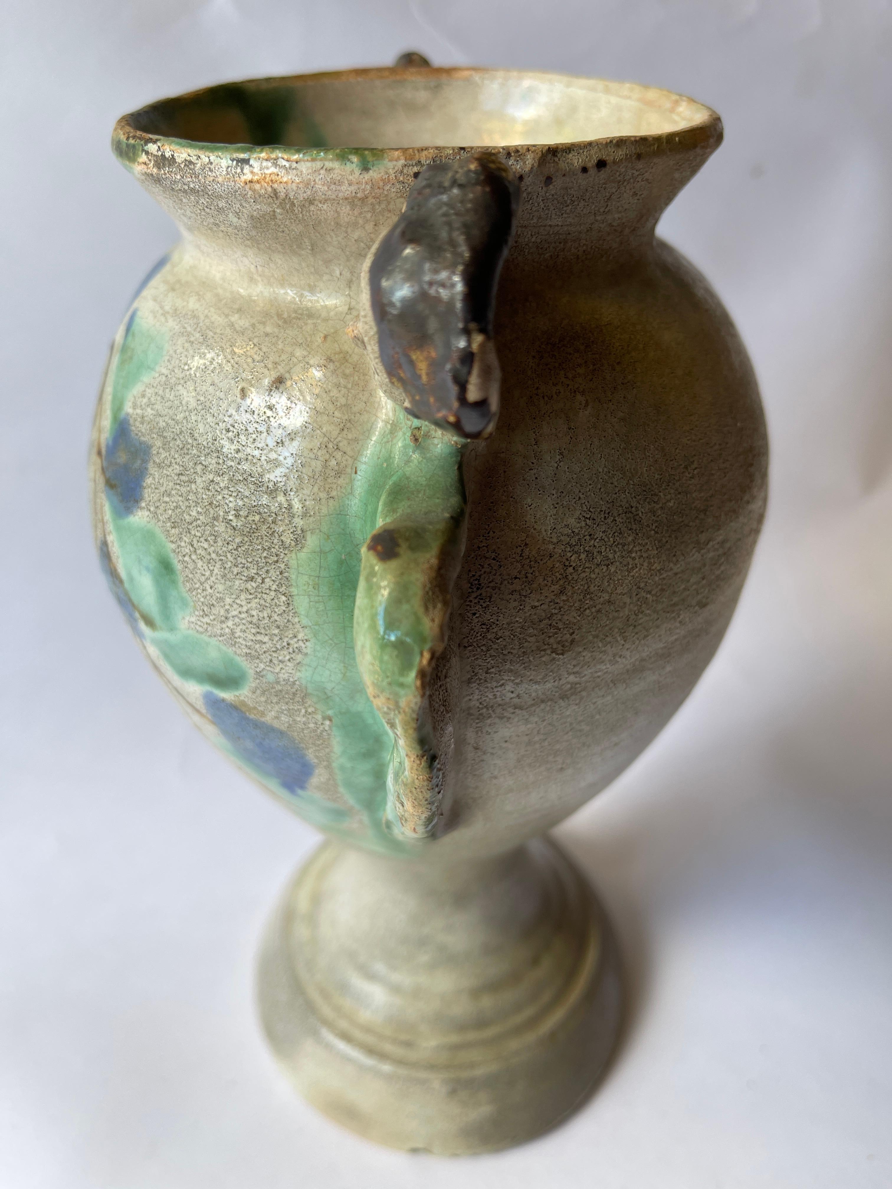 Majolica Vaso Angelo in maiolica Coloni spagnola del XVIII-XIX secolo in vendita