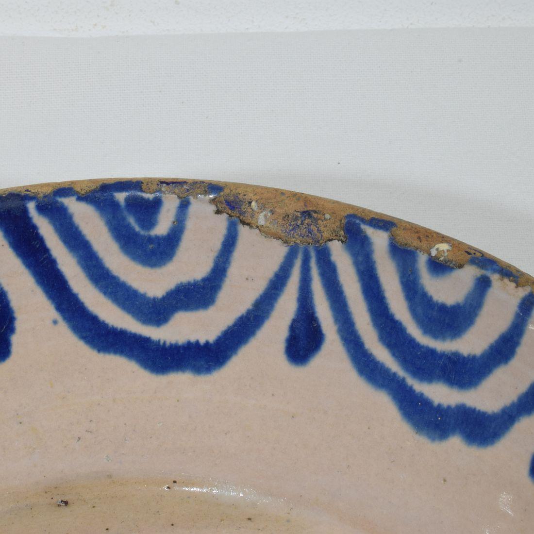 18th/ 19th Century Spanish Glazed Terracotta Bowl For Sale 8